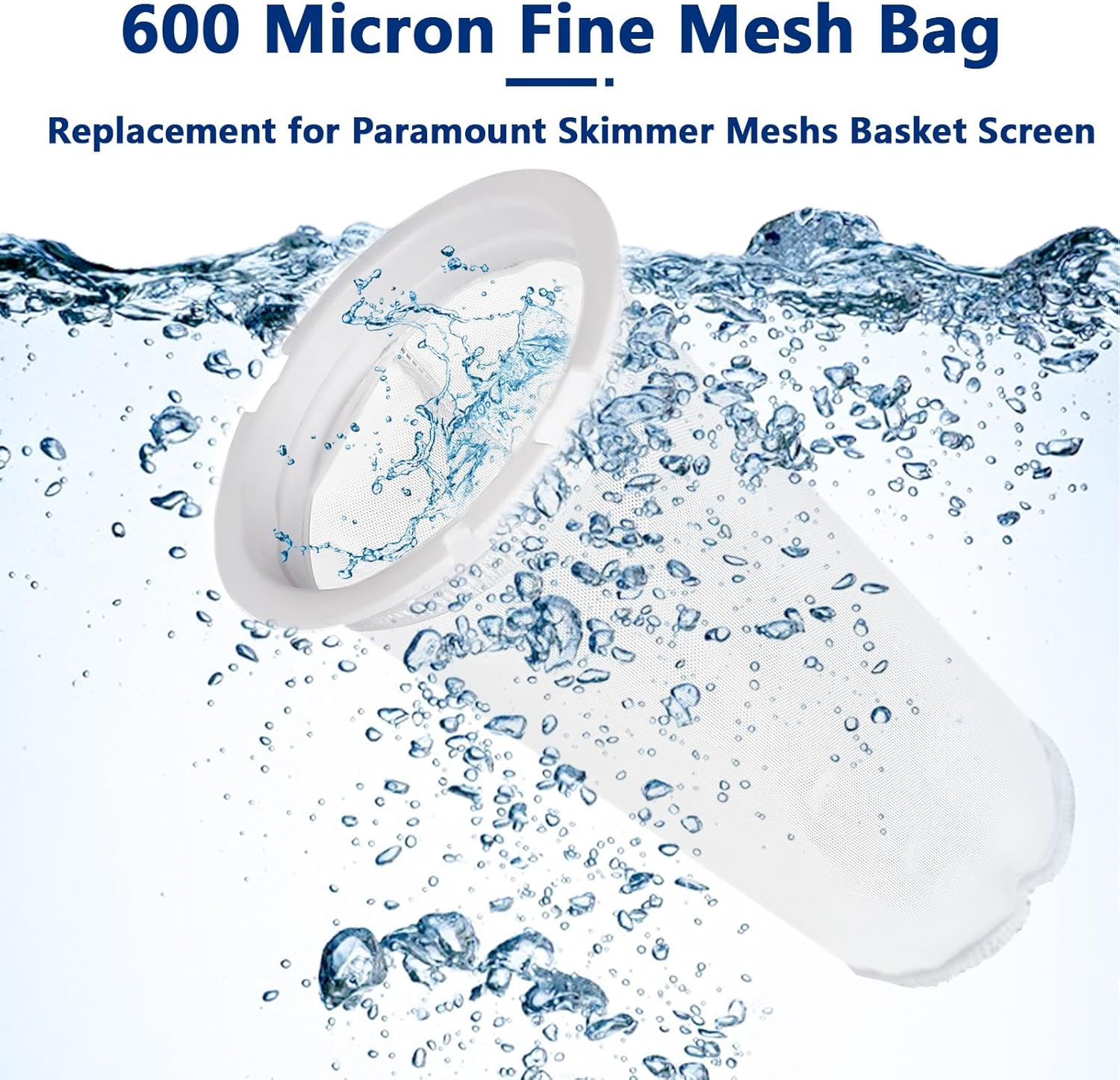 Earthtec Fine Mesh Bag 004152451700,Replacement for Paramount Pool Filter Skimmer Meshs Basket Net Screen, 600 Micron, Fits for Paraskim EDC and DDC Debris Cannister image number 2