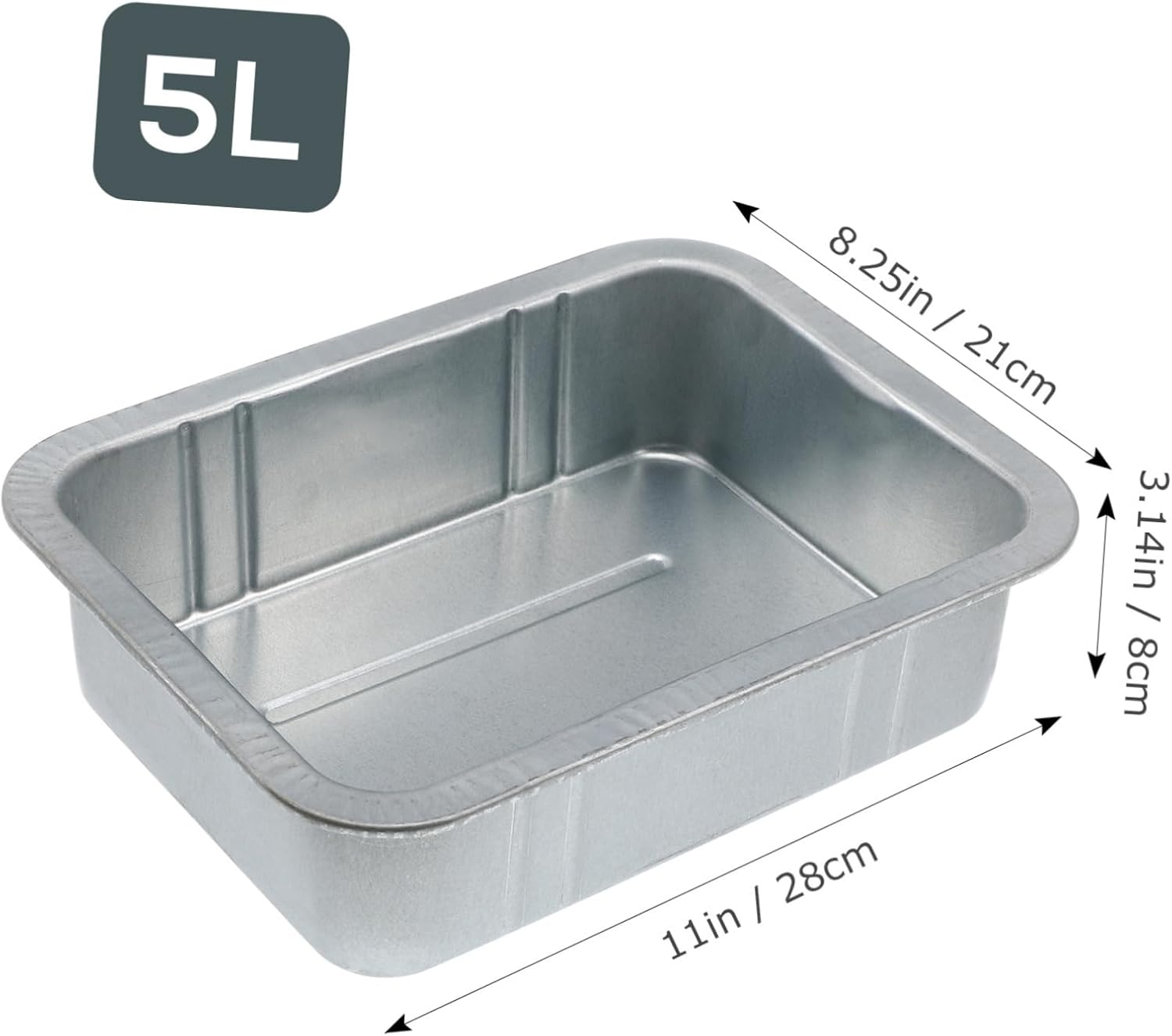 ULTECHNOVO Steel Oil Drain Pan Heavy-Duty Waste Oil Collector Tray for Automotive Fluid Changes Steel Design for Car Repair Shops and Home Use image number 1