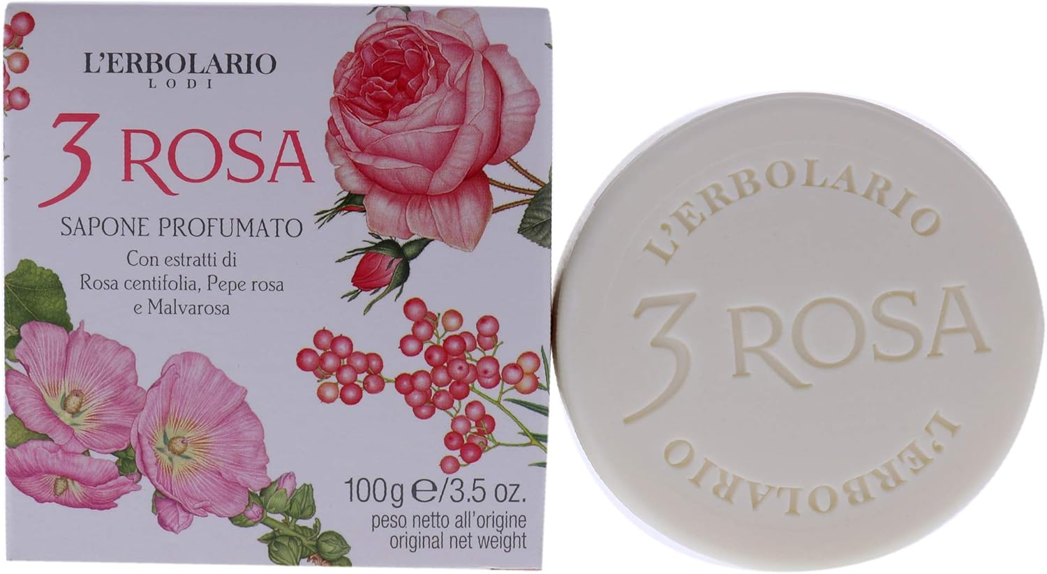 Lerbolario 3 Rose Perfumed Bar Soap for Unisex Soap, 100 G image number 3