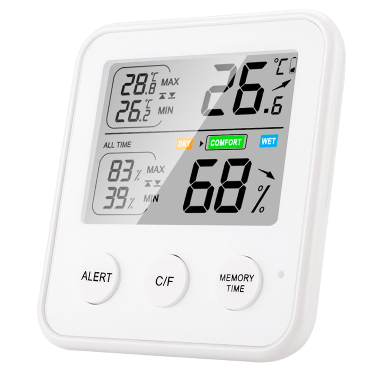 Gadpiparty High Precision Digital Hygrometer for Home Indoor Use Accurate Temperature and Humidity Gauge with LCD Display Multi-Function Thermometer for Office Greenhouse and Laboratory image number 5