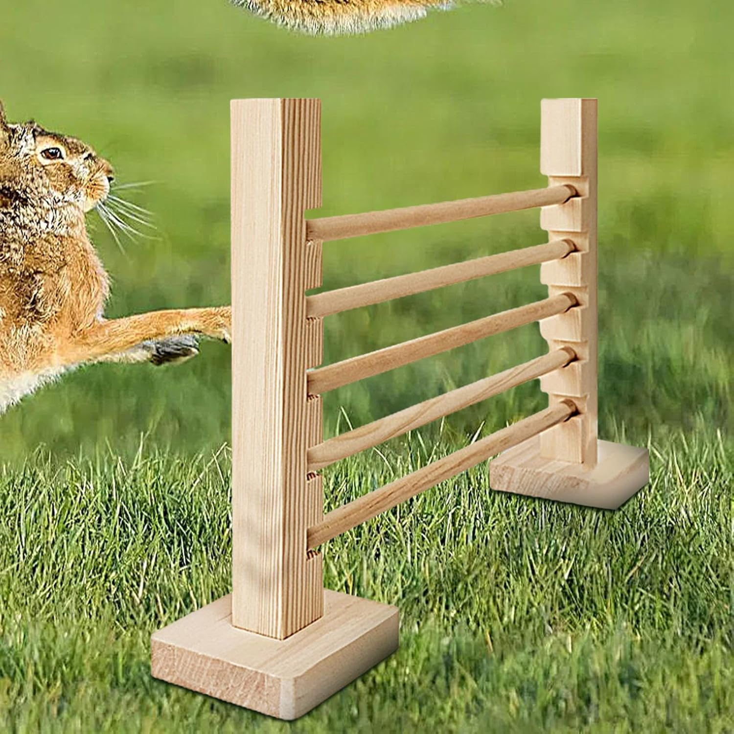 Bunny Jump Bar,Wooden Rabbit Obstacle Exercise Toy - Adjustable Height Small Animal Toy, Training Games for Ferret Chinchilla Indoor Outdoor image number 5