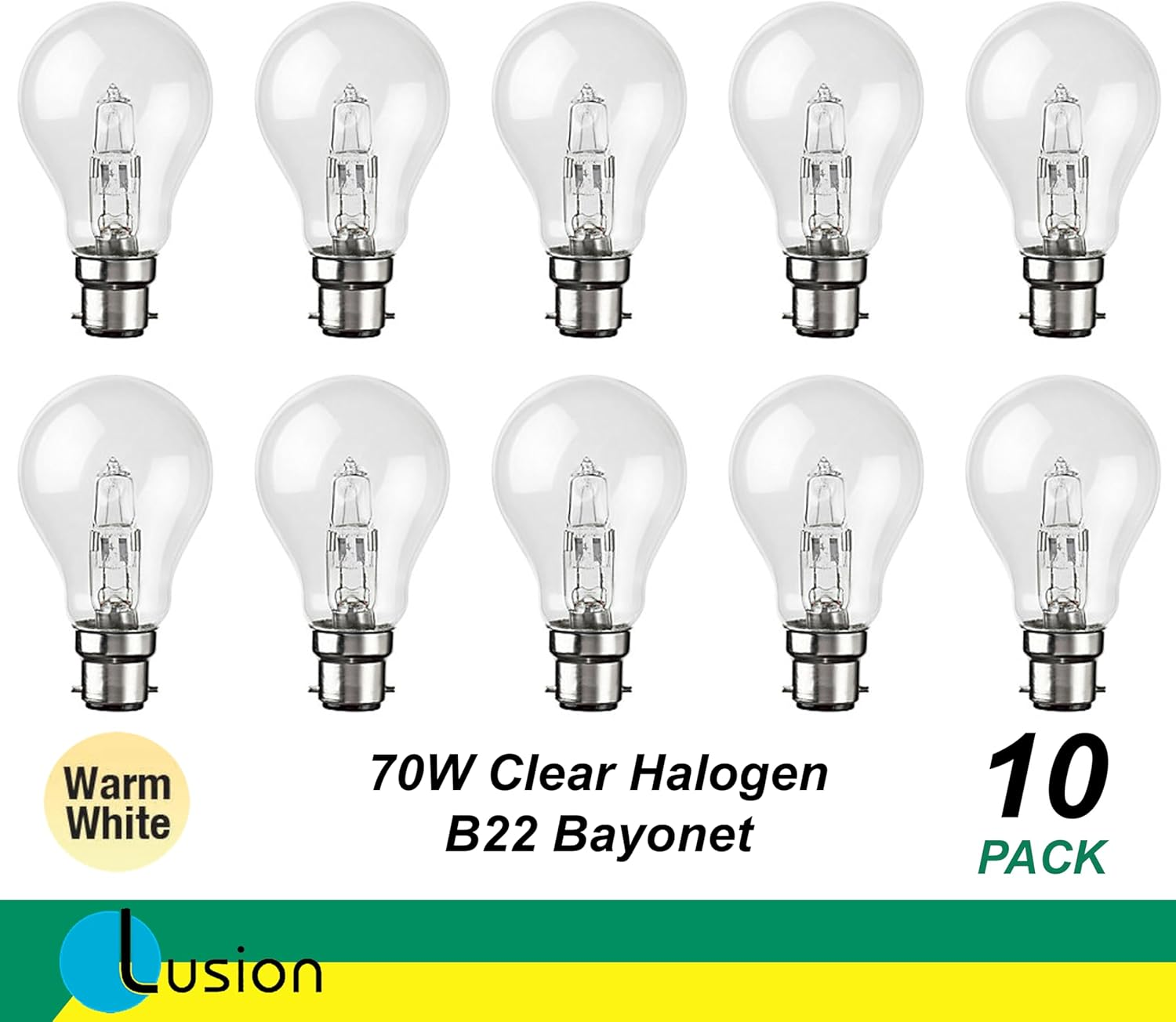 10 X 70W Clear Halogen Light Globes Bulbs Lamps BC Bayonet Cap B22 70W = 100W Warm White Dimmable image number 5