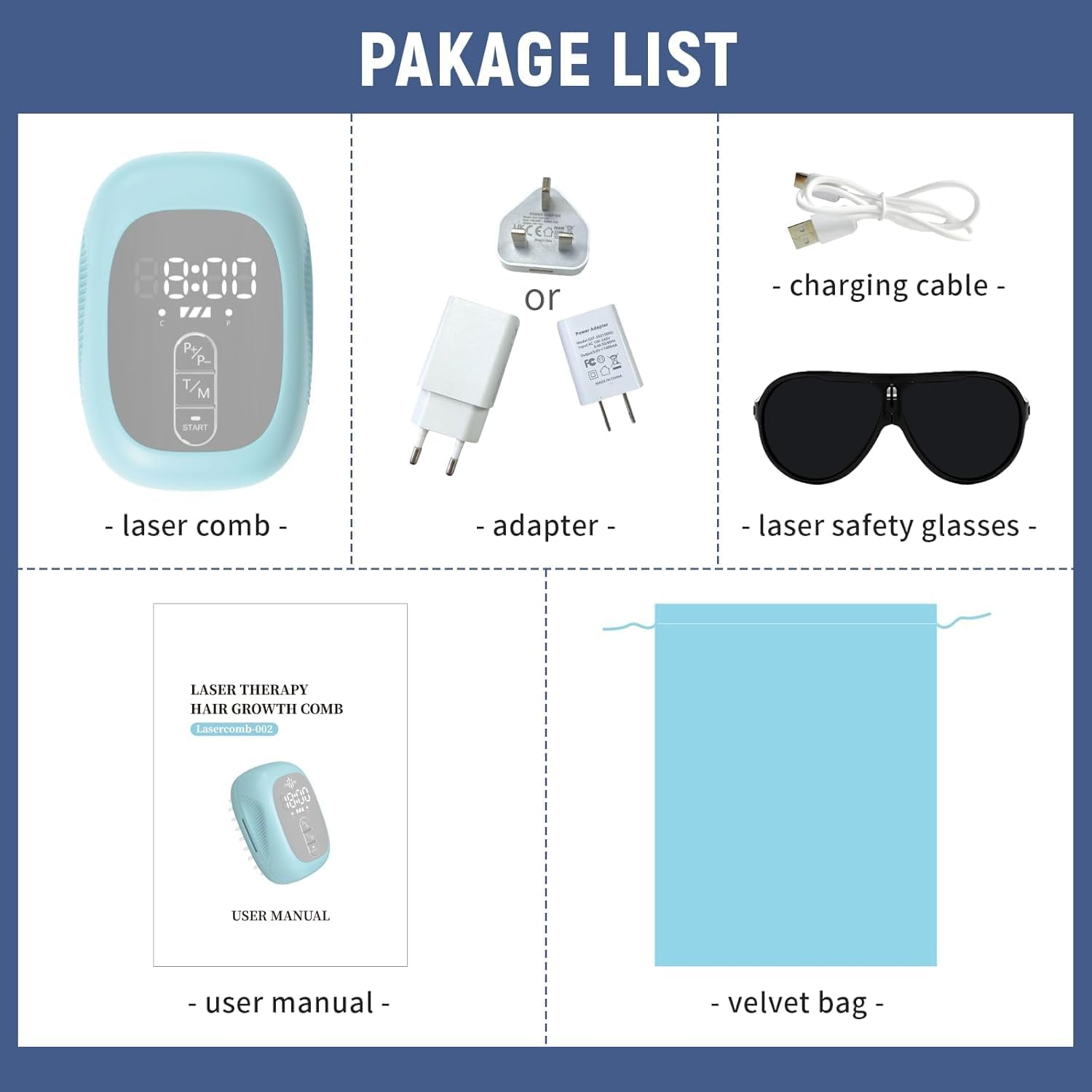 Laser Hair Growth Comb, Red Light Therapy for Hair Growth, Hair Loss Treatment Device for Man and Woman