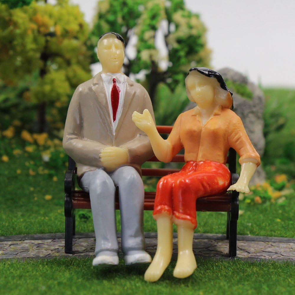 P2525 12Pcs Model Trains Architectural 1:25 Scale Painted Figures G Scale Sitting and Standing People Model Railway Layout New image number 1