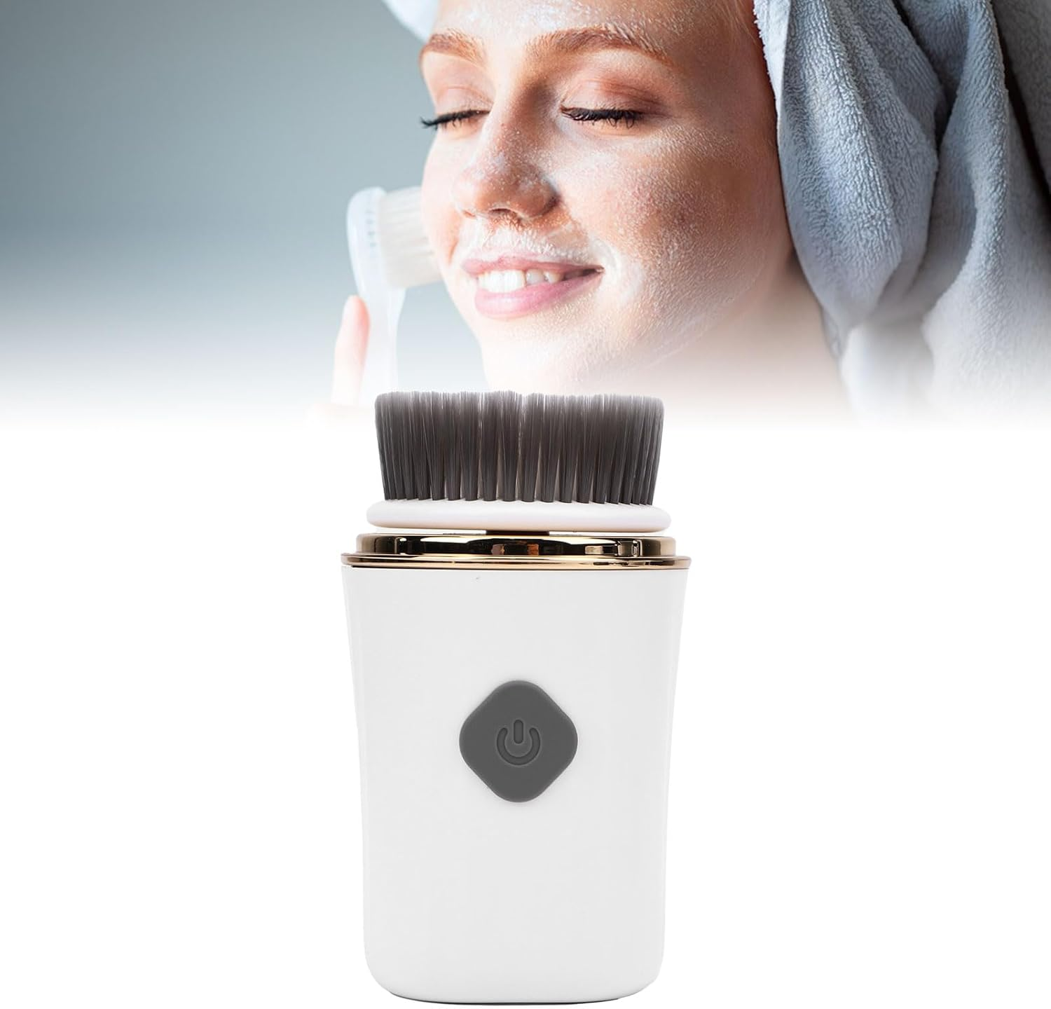 Sorandy Rotating Silicone Face Scrubber, Electric Face Cleansing Brush with Replaceable Brush Heads, Portable Skin Deep Cleaning Exfoliation Machine for Men & Women (English Manual) image number 2