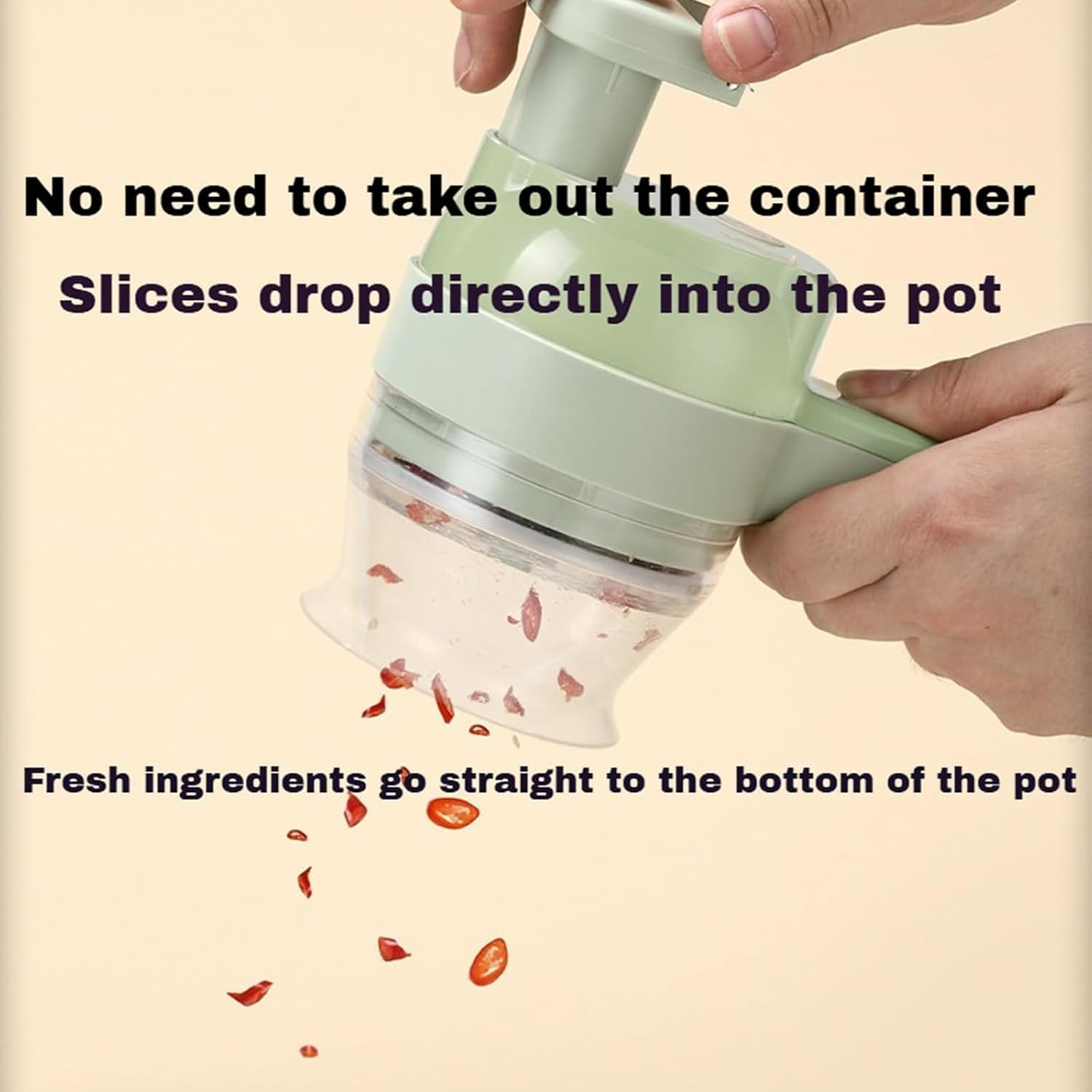 Sliceease Chopper, 4 in 1 Multi-Functiona Picador Electrico De Verduras Y Vegetales, Sliceease Rechargeable Electric Vegetable Set, Wireless Grinder, for Home Kitchen(Green) image number 3