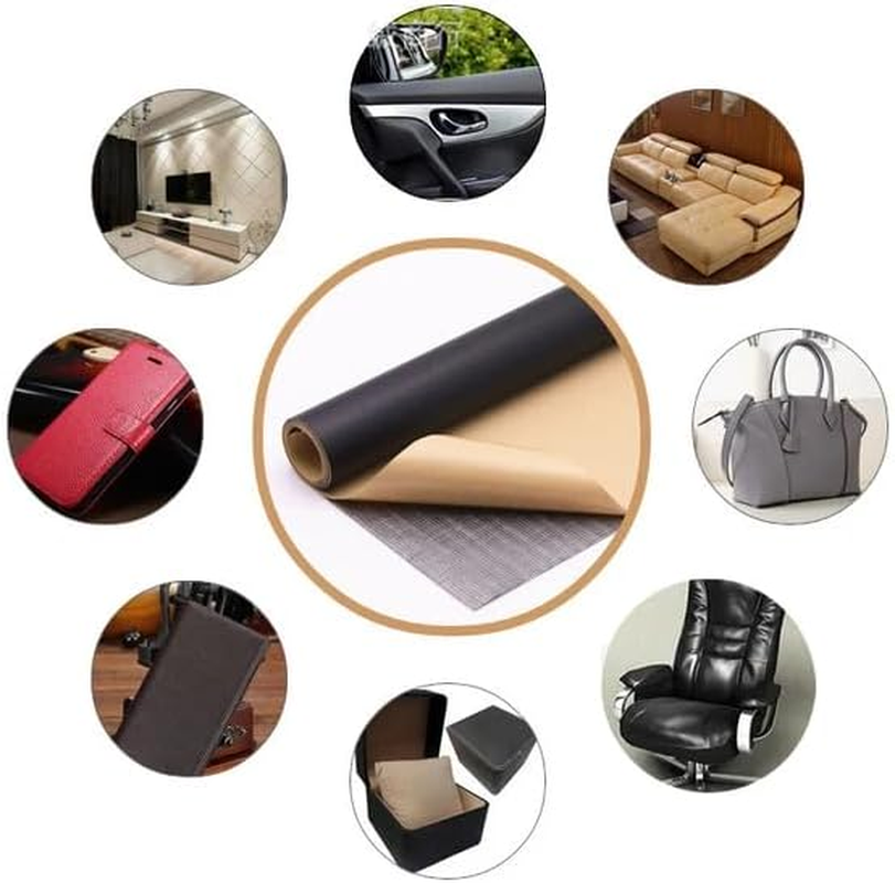 Dark Brown 35X137Cm Leather Repair Patch &ndash; Self-Adhesive Leather Tape for Sofa, Couch, Car Seats, Furniture, Jackets & Bags &ndash; Large Cut-To-Size Vinyl Fix Sheet image number 2