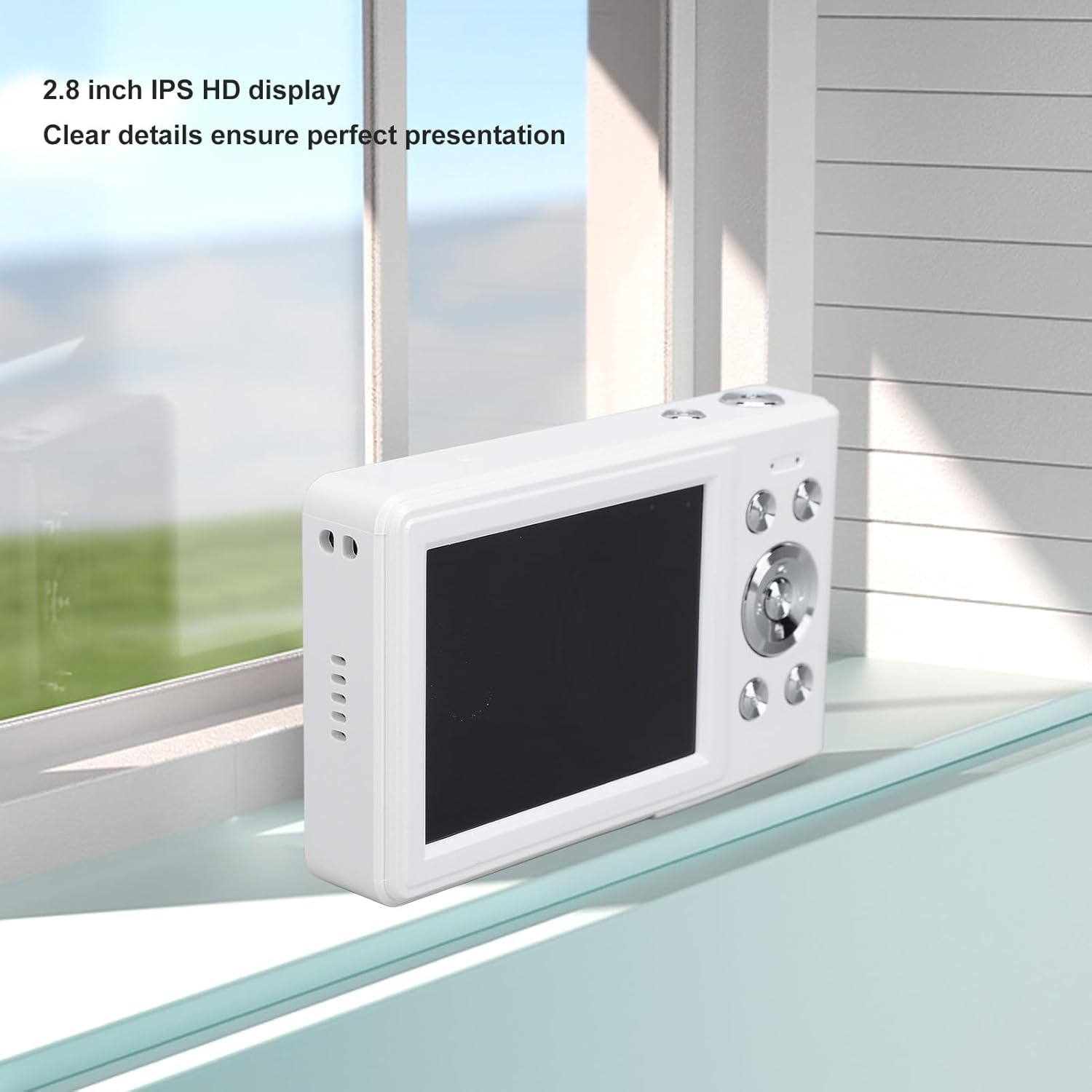 50MP 1080P Digital Camera - Autofocus, 8X Zoom, 2.8In Display Screen, Type C Fast Charging for Kids Teens Students (White and Orange) - Silver image number 2