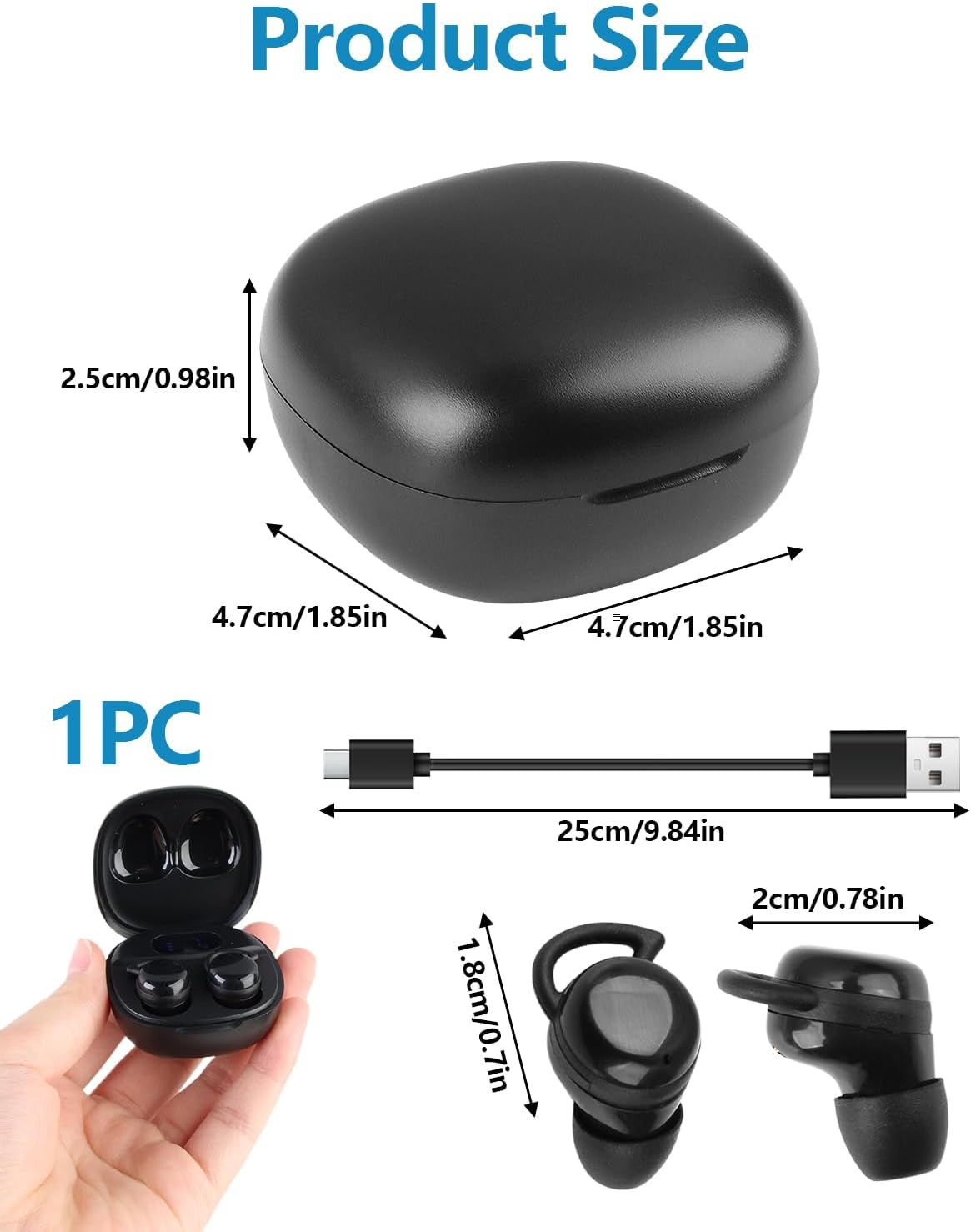 Sleep Earbuds Bluetooth 5.4 Headphones in Ear Noise Cancelling Mic Mini Ear Buds for Side Sleeping Waterproof Wireless Earphones with Hifi Stereo Sound for Travel Insomnia Relaxation with Charge Case image number 2