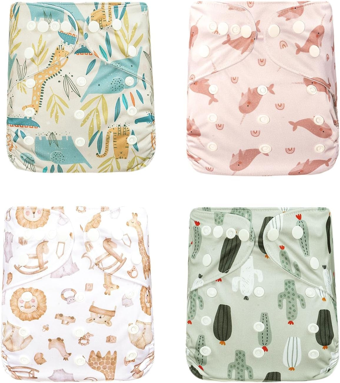 Miracic TN-DAPC Diaper Cover, Set of 4, Stylish, Baby, Boys, Girls, A-Type, One Size image number 2