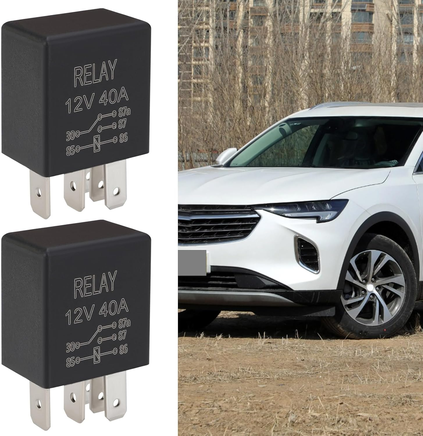 Be in Your Mind 2Pcs Micro Relay 5 Contacts Changeover CO 12V 15A 25A 40A Vehicle with Diode Relay Switch 5Pin Automotive Power Relay 95225-2D000,25422819, 6555HJ image number 5