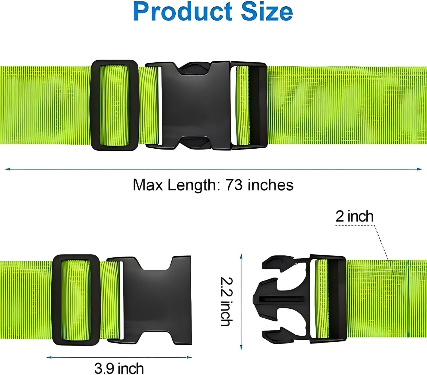 Luggage Straps for Suitcases 4 Pack Rainbow, 2M Adjustable Travel Suitcase Belt Carry Bag for Connecting Your Luggage, Non Slip Luggage Belt Strap with with Name ID Card to Secure Bag Cargo Safe - 4 Pack Orange image number 6