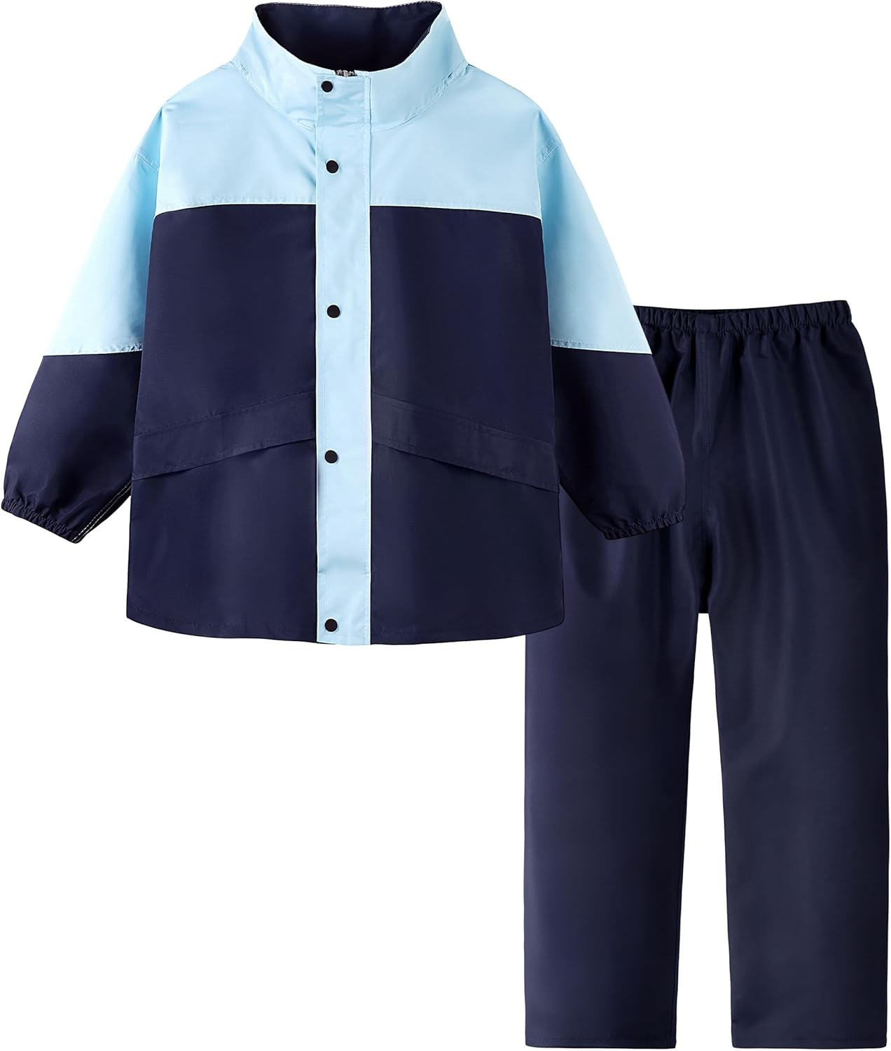 Volunboy Kids Waterproof Suit, Hooded Raincoat Jacket and Trousers Set Puddle Suit with Zip for Boys Girls 8-14 Years image number 3