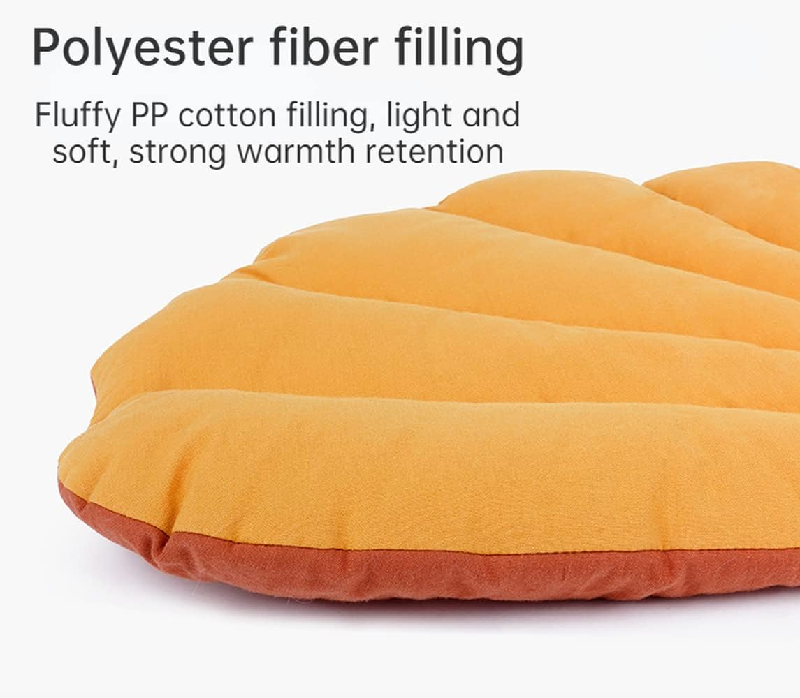 SSDHUA Leaf Shape Cat Nest and Dog Bed - Double-Sided, Warm and Comfortable Floor Mat Cover Pad - Cartoon Cat Bed Indoor Accessories image number 2