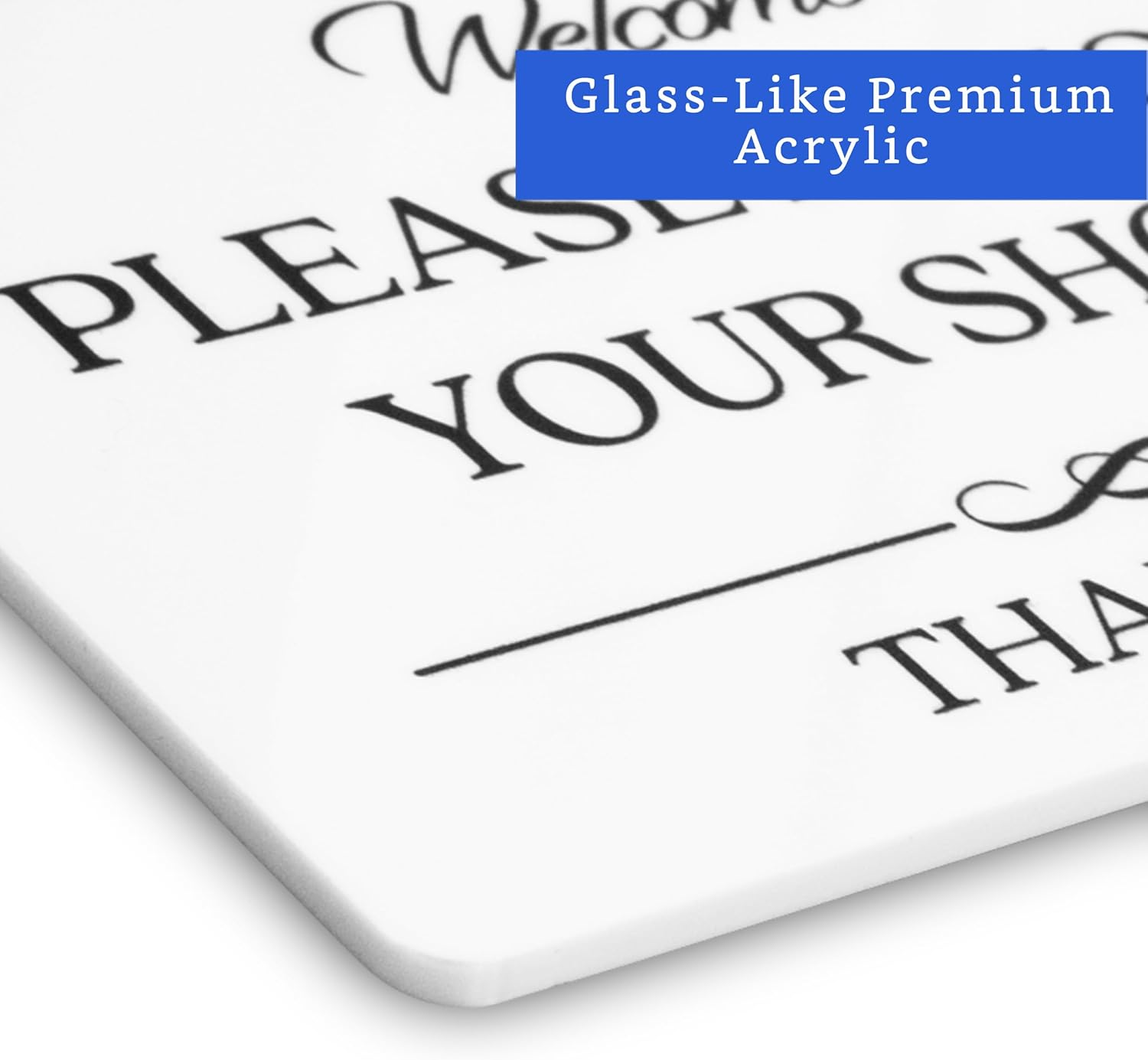 Please Remove Your Shoes Sign (White Acrylic 5 X 3.5 In) - No Shoes Sign for Your Home - Shoes off Sign - No Shoes Sign - Please Take Your Shoes off Sign - Airbnb Essentials for Hosts image number 2