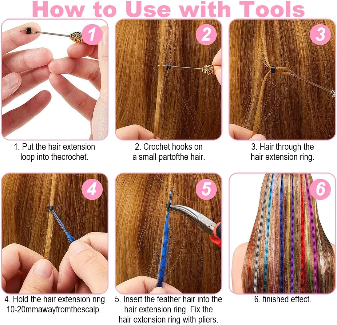 VIVIIHOO Clip-In Hair Extensions, 52 Pieces, Colourful Clip-In Extensions for Girls and Women - Synthetic Fibre, Perfect for Parties, Halloween, Daily Life & Gifts image number 6