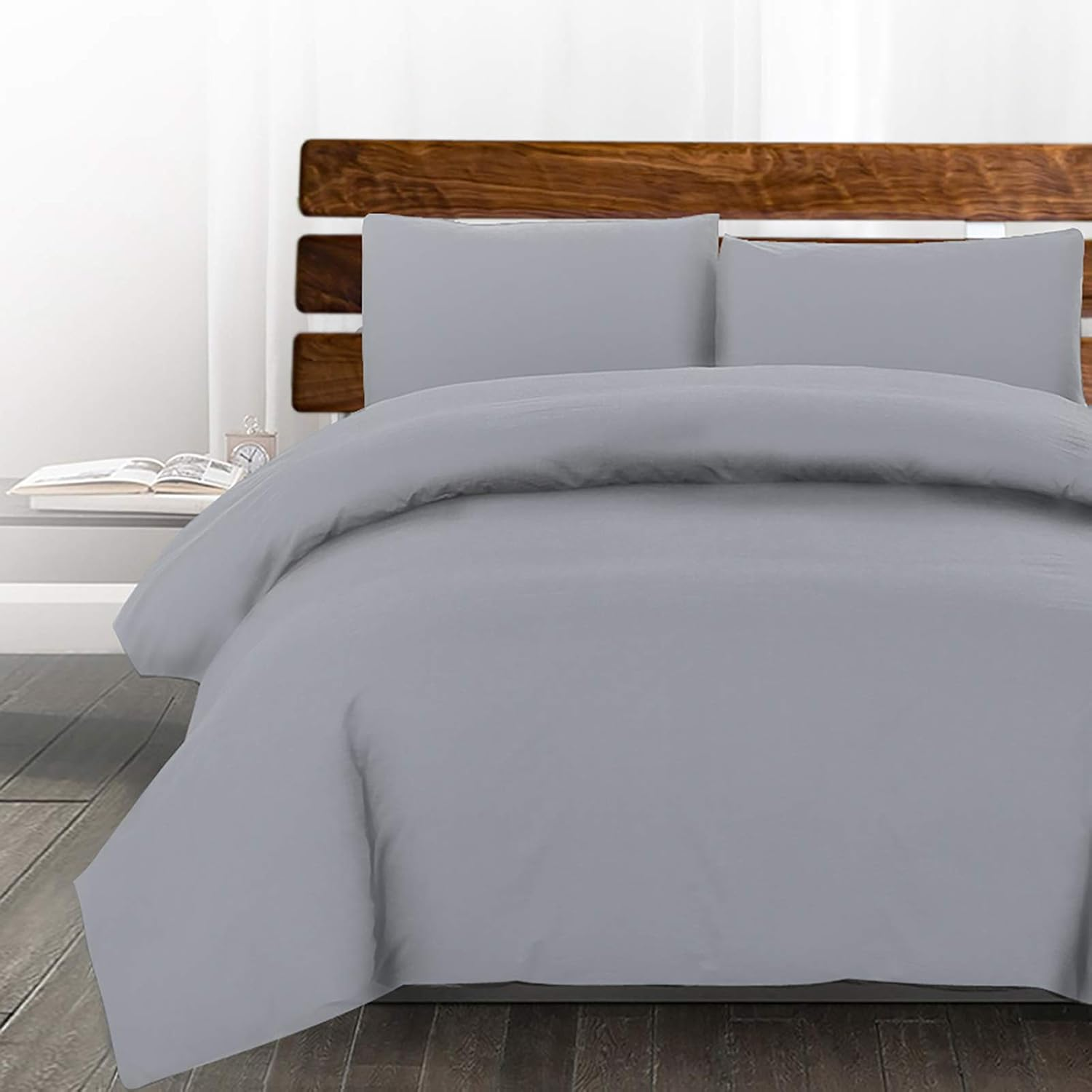 Giselle Bedding Quilt Cover Set, 100% Premium Microfibre 3Pcs Super King Quilts Doona Duvet Bed Comforter Covers Sets Diamond Pinch Pleat Beddings for Room Decor, Soft Machine Washable Black