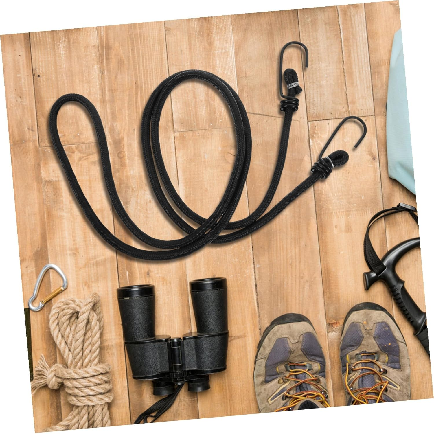 Luxshiny Adjustable Elastic Bicycle Bungee Cord with Hooks High Elasticity Bike Strap for Mountain Fixed Gear Bikes Lightweight Secure Luggage Rope for Cycling Camping Travel Use image number 4