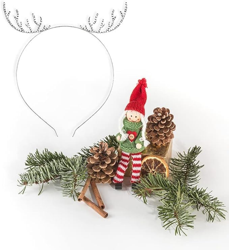 Deer Antler Headband Christmas Hair Hoop for Women Christmas Tiara for Christmas Party image number 2