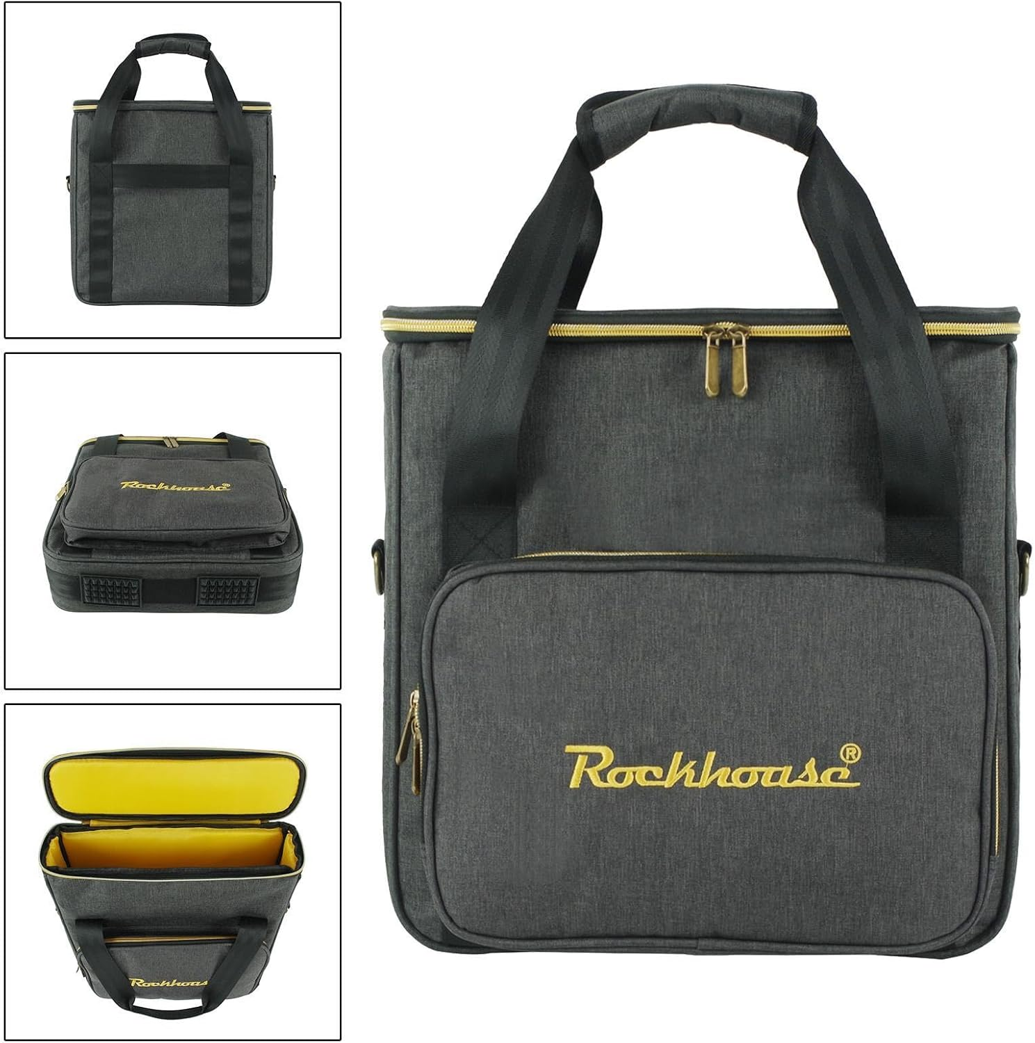 Vsenkes Record Storage Bag Vinyl Record Holder Office Holds 12" LP Albums Portable Travel with Lid Oxford Cloth CD Storage Organizer image number 4