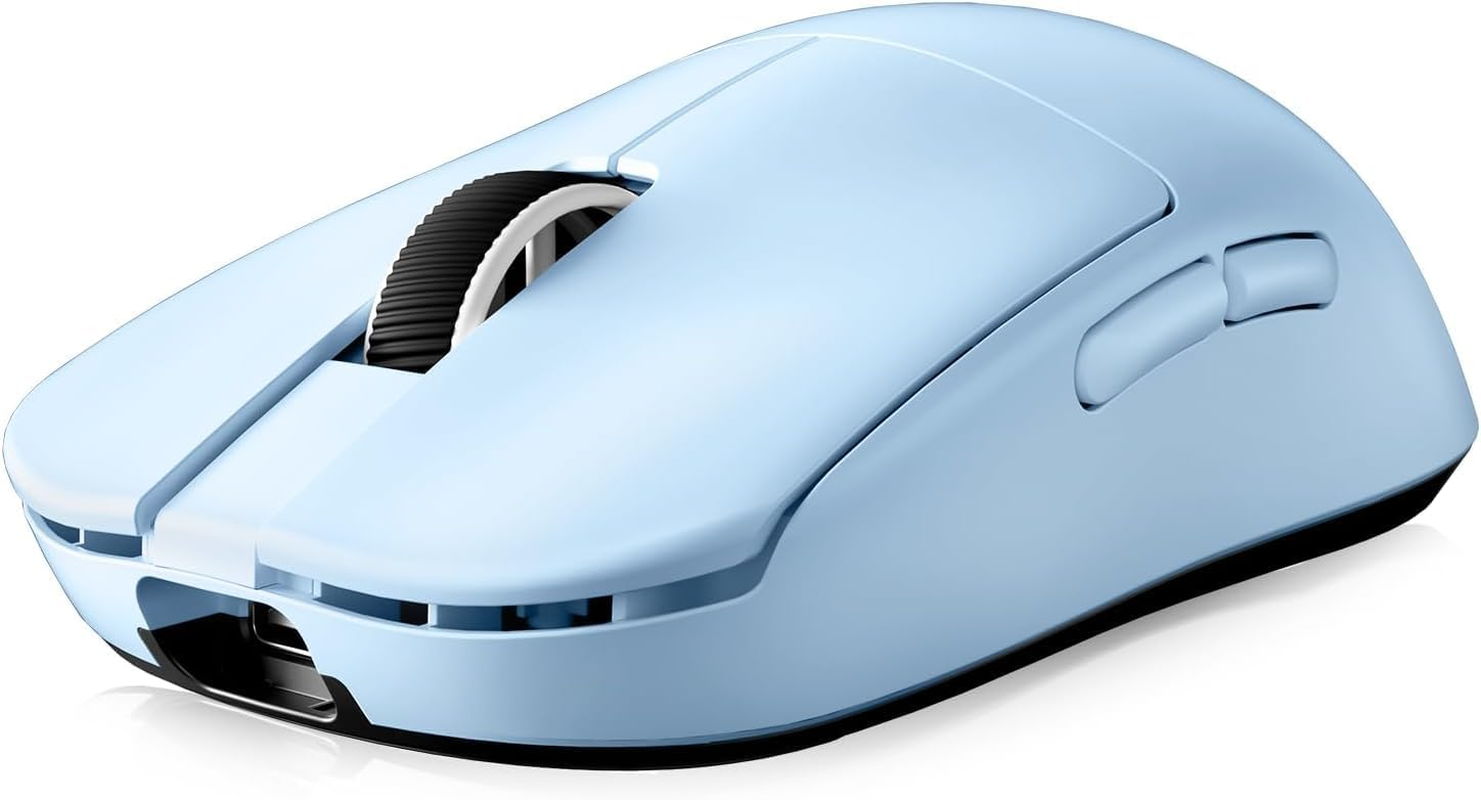 MCHOSE L7 Ultra Topspeed Wireless Gaming Mouse with PAW3950 42K Sensor, 46G Super Lightweight, OMR Optical Switches, 8000Khz Polling Rate, 2.4Ghz/Bt/Wired Tri-Mode, 8 Programmable Controls (Blue) image number 5