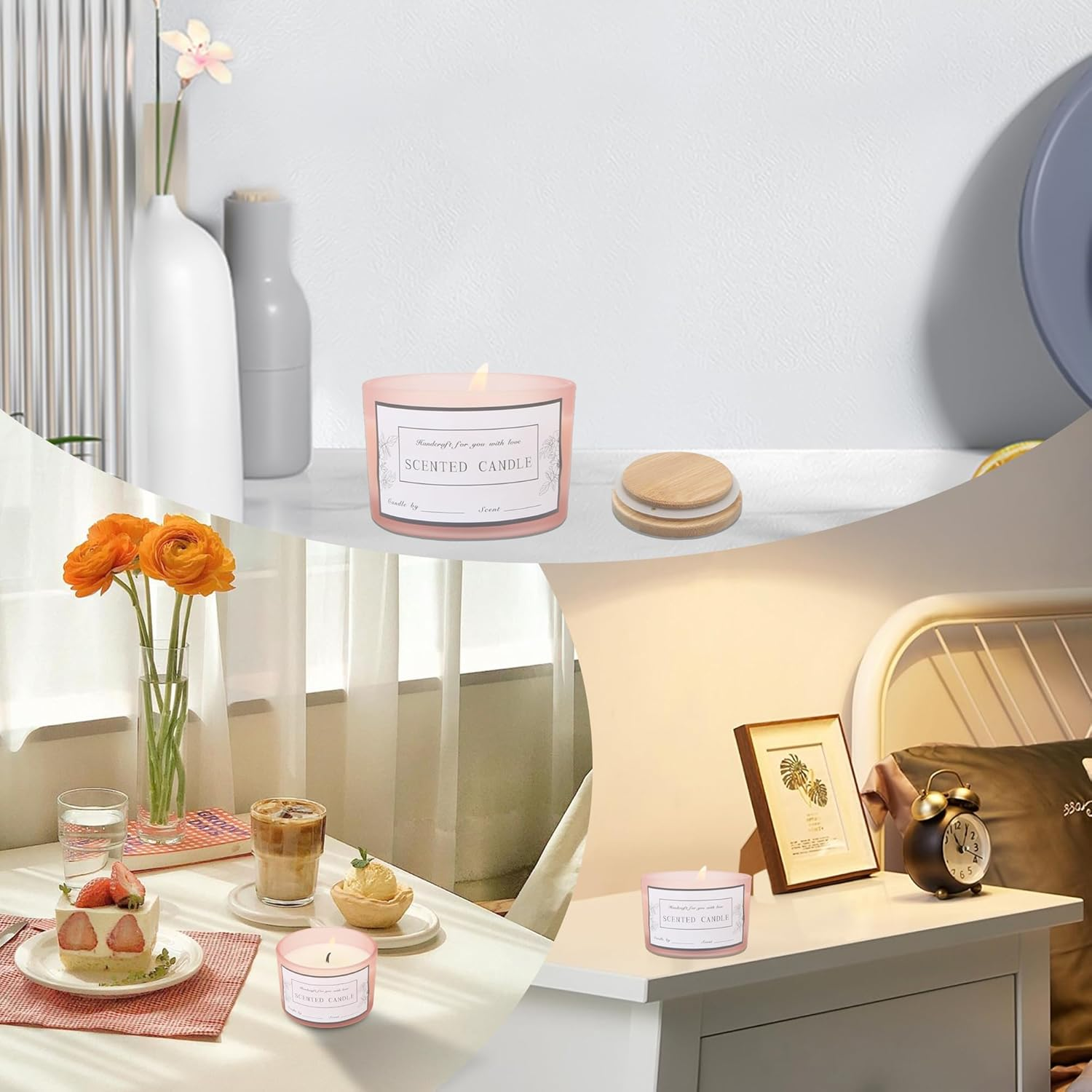 MILIVIXAY 20 Pack 4 OZ Matte Pink Glass Candle Jars with Lids and Candle Making Kits - Bulk Wide Mouth Small Empty Candle Jars for Making Candles - Spice, Powder Containers. image number 1