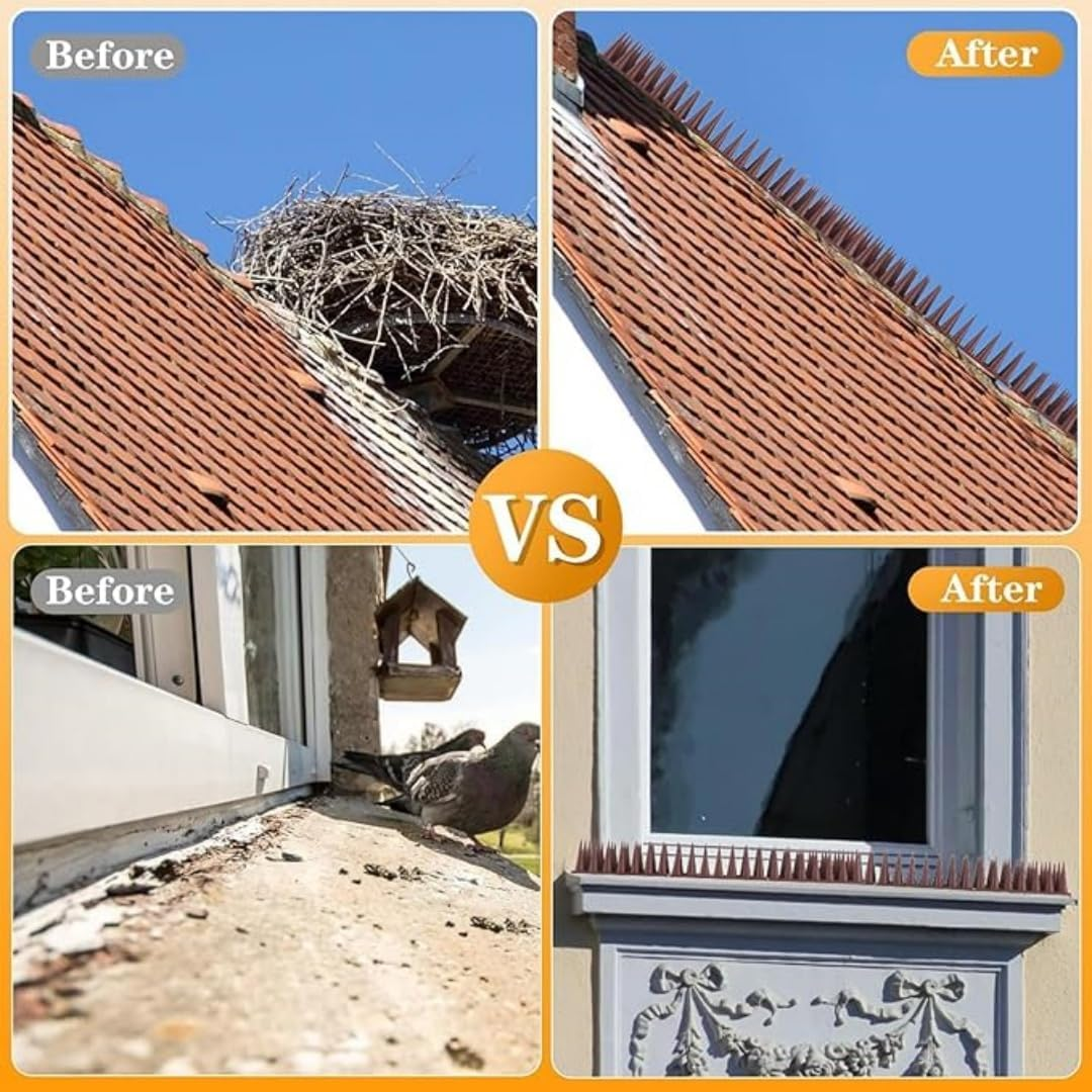 Animal Deterrent Spikes, 20 Pack, Brown, Outdoor Bird and Pest Control ﻿ image number 5