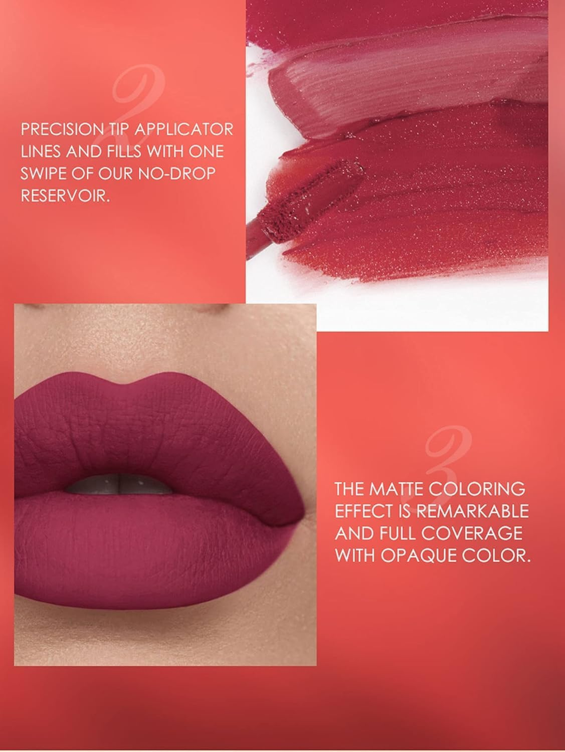 2-In-1 Lip Gloss & Lip Liner Set - Lip Contour Kit with Rotatable Liner + Velvet Matte Gloss | Waterproof, Long-Lasting, Non-Sticky Formula | One-Step Makeup Kit - 05 image number 3