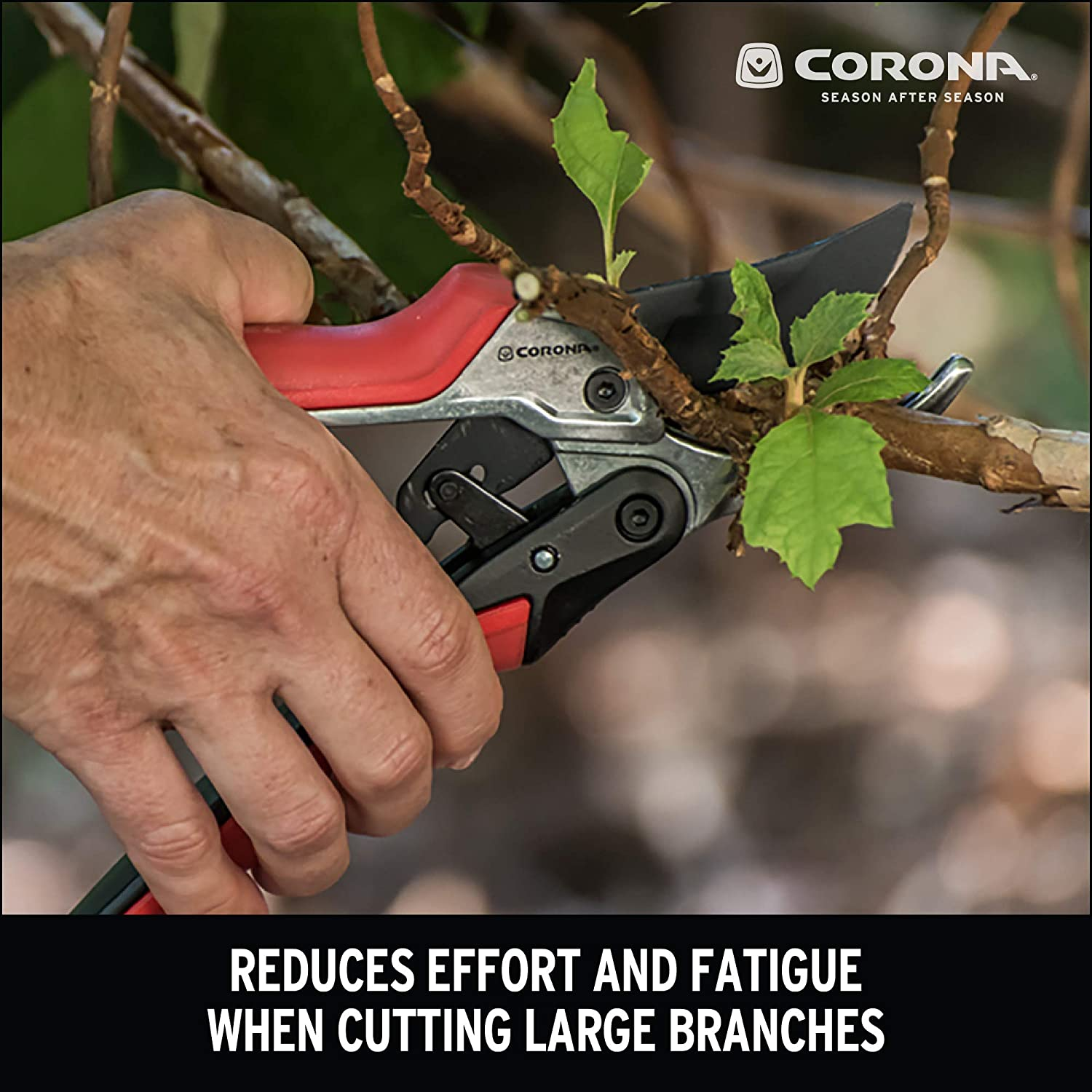 Corona RP 4224D Ratchetcut Rachet Hand Pruner - 3/4 Inch Cut Capacity Stem and Branch Garden Shears, Red image number 1