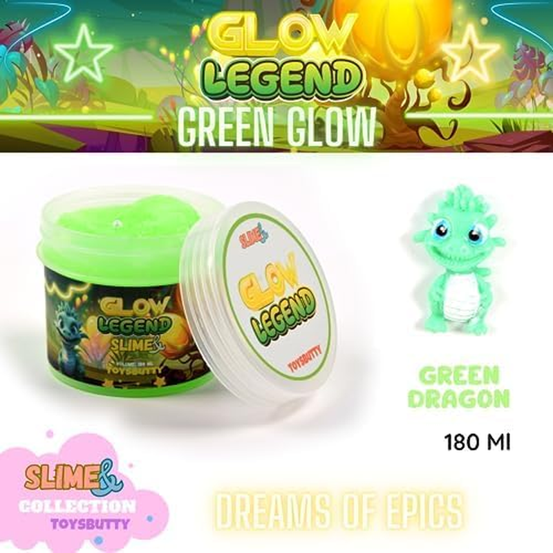 Toysbutty 2 Slime Pack Glow in the Dark Slime Kit for Girls Boys, Create with Kids Dragon Theme, Premade Slime Making Kit, 8 Slime Accessories, 2 Big Slime Charms Putty Set Toy Slime Kits image number 5