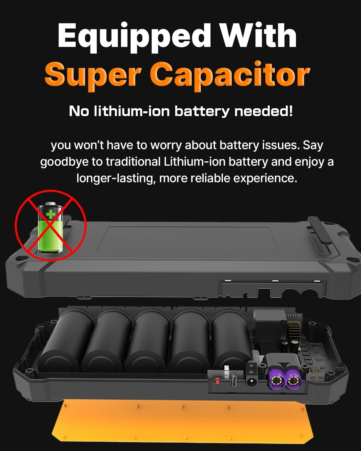 Autowit Super Capacitor Jump Starter, 12V Batteryless, 8.0 Gas & 4.0 Diesel Car Starter, Portable for Car Battery, Built-In Supercapacitor, No Need Pre-Charge image number 3