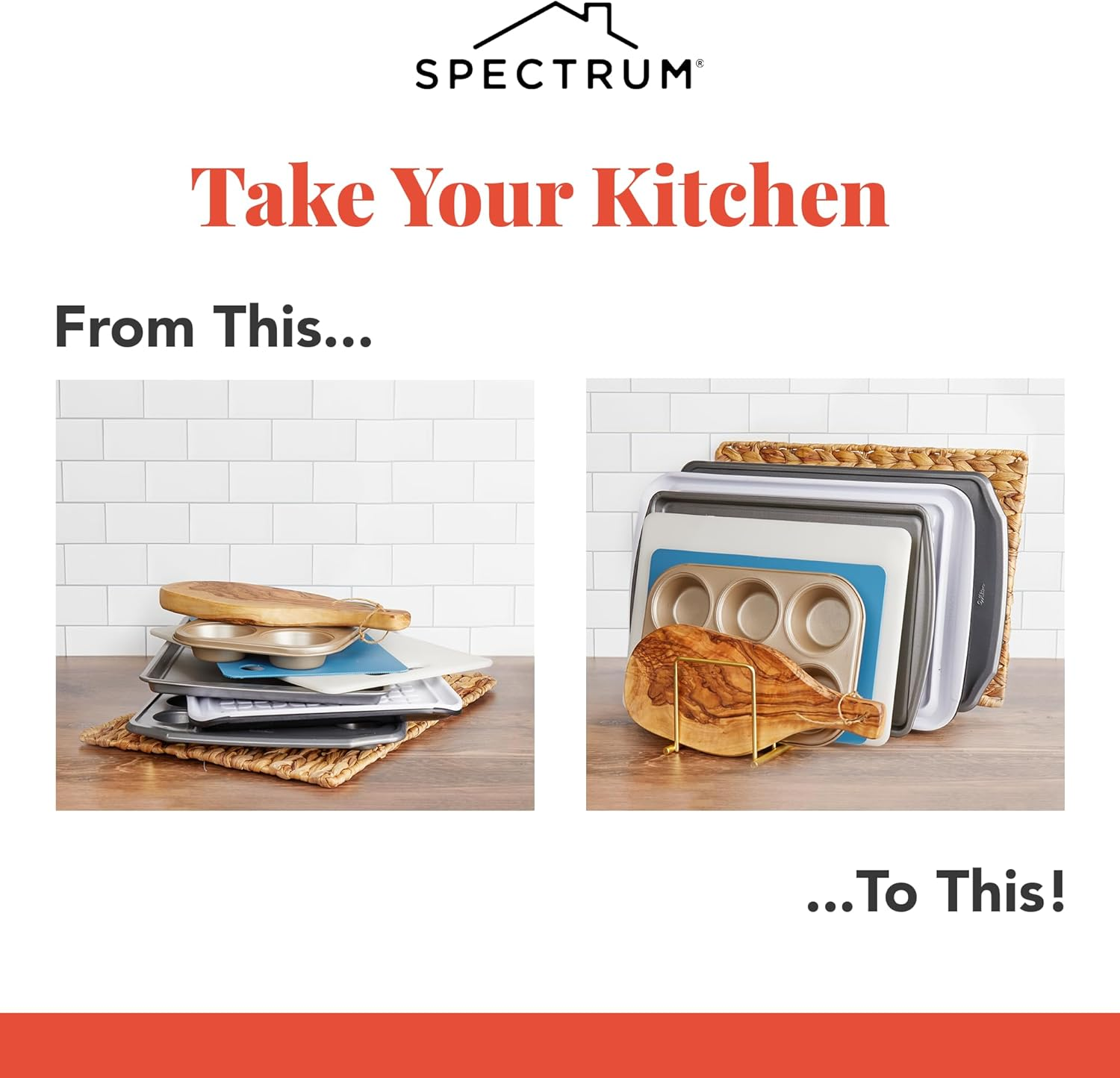 Spectrum Diversified 32078 Euro Lid Organizer, Plate Rack, Lid Holder, Square, Satin Nickel image number 5