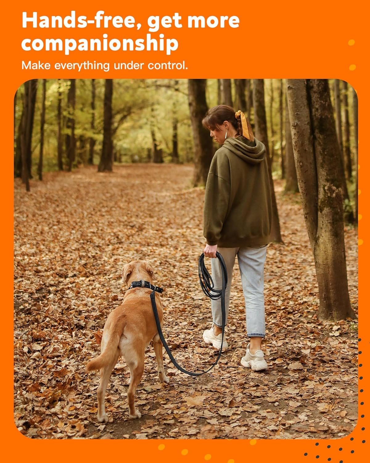 Toozey Recall Lead for Dogs 5 M Rubberised Dog Lead, Dog Accessories for Small to Large Dogs with Hand Loop and Storage Bag - Black (Width 2.5 Cm) image number 1