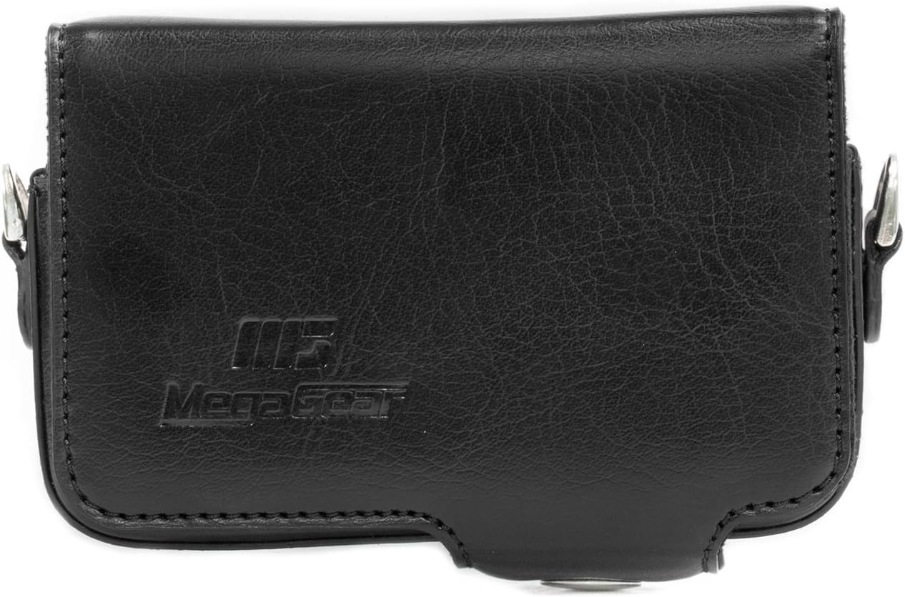 Megagear Leather Camera Case with Strap Compatible with Sony Cyber-Shot DSC-RX100 VII, DSC-RX100 VI, DSC-RX100 V, DSC-RX100 IV, DSC-RX100 III, DSC-RX100 II, ZV-1 - Black image number 2