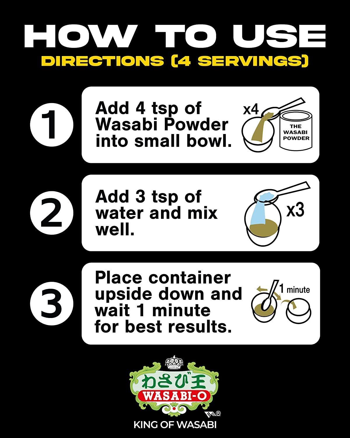 Wasabi-O Wasabi Powder with Real Wasabi (Japanese Horseradish) - No Artificial Ingredients, 1.24Oz (35G) | Best as Wasabi Paste, Flavoring or Ingredient for Sushi, Salmon, Seafood and Grilled Meats