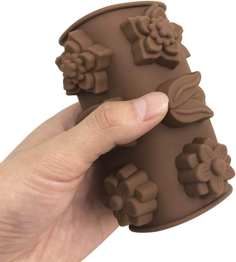 4 Pack 15 Cavity Flower Shape Silicone Molds Chocolate Candy Mold, Danzix Silicone Mold for Wedding, Festival, Parties, DIY Enthusiasts image number 4