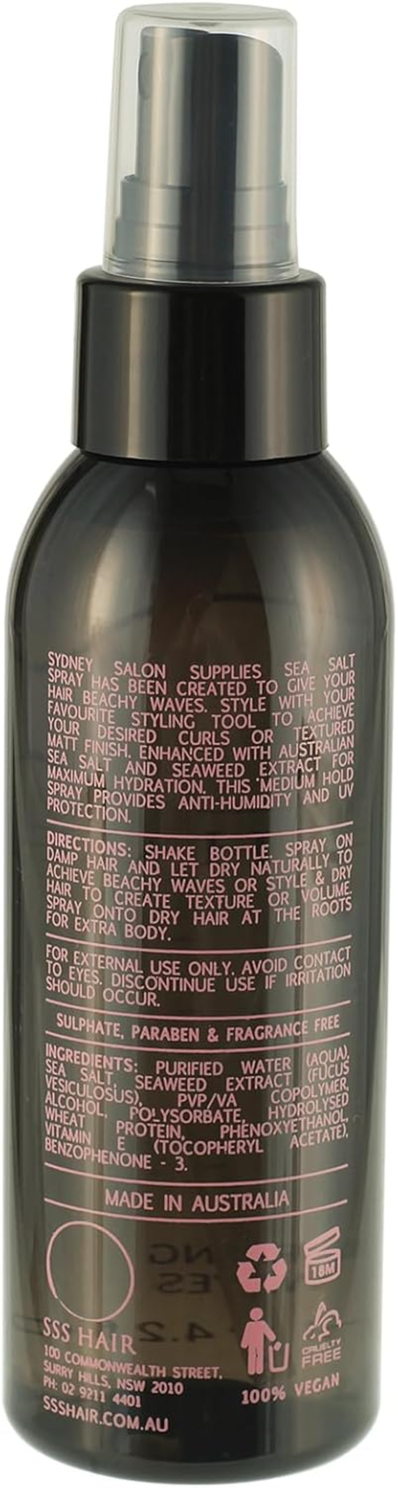 SSS Sea Salt Texture Spray 125Ml | Australian Made anti Humid and UV Protection image number 3