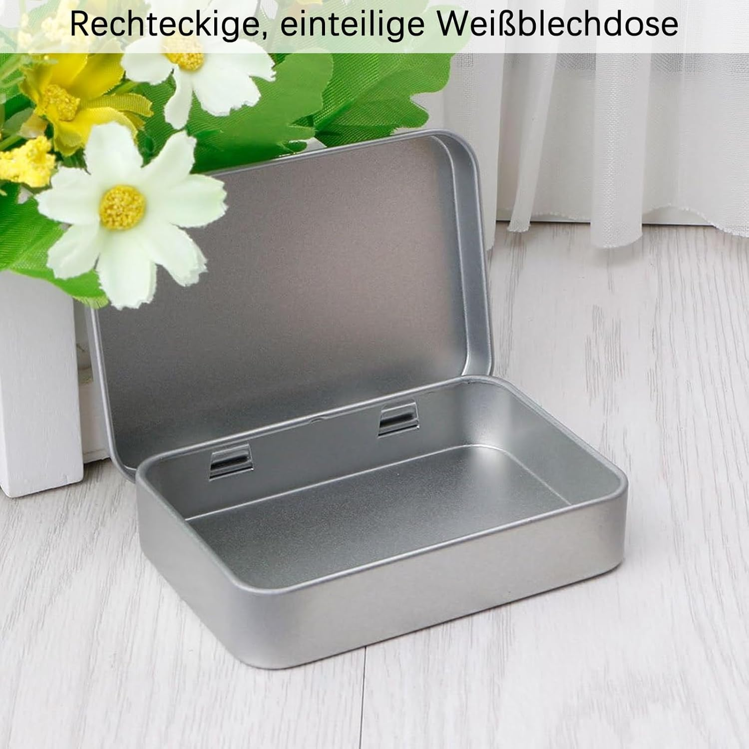 YUGUOLAN Pack of 2 Tin Cans with Lid, Metal Box, Metal Tins with Lid, Tin Cans with Lid, for DIY Use Home Organiser image number 5