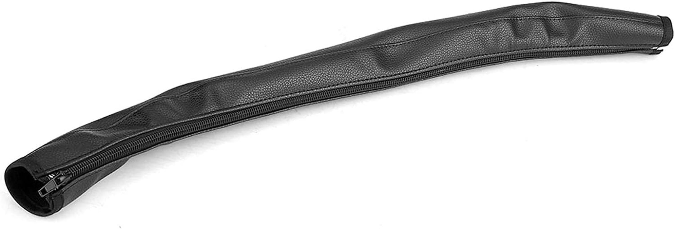 Baby Stroller Handle Cover, Universal Elastic Pushchair Handle Bar Black PU Leather Pram Protector Buggy Armrest Cover with Zipped Closure image number 2
