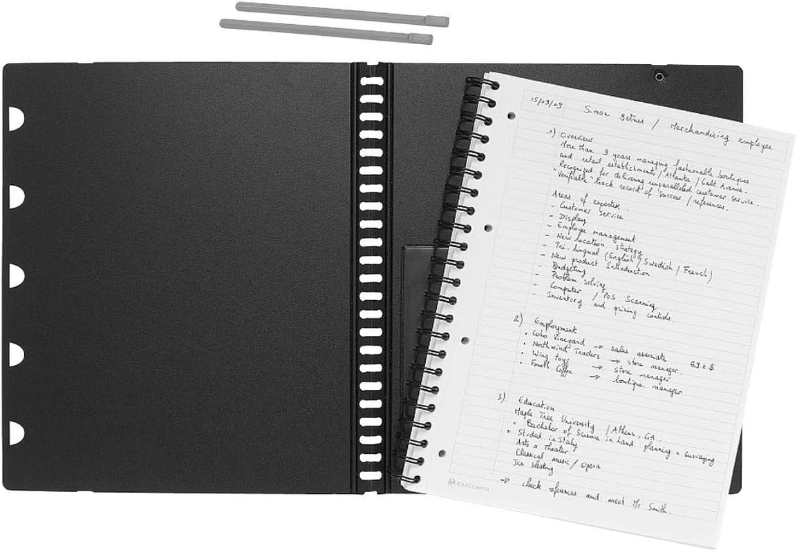 RHODIA 133151C - Refill Notebook for Exabook Black A4+ Organization Notebook | Large Sey&egrave;s Tiles | 160 Detachable Pages Perf. 4 Holes - Clairefontaine Paper 80G - Rhodiactive