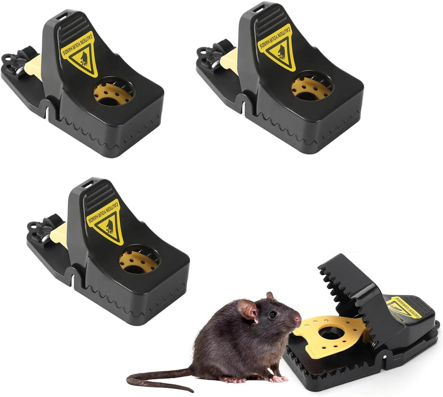 4-Pack Reusable Mouse Traps - Heavy Duty, High Sensitivity, Safe & Effective Indoor/Outdoor Rodent Catchers - Quick & Easy Clean Mice Catcher image number 3