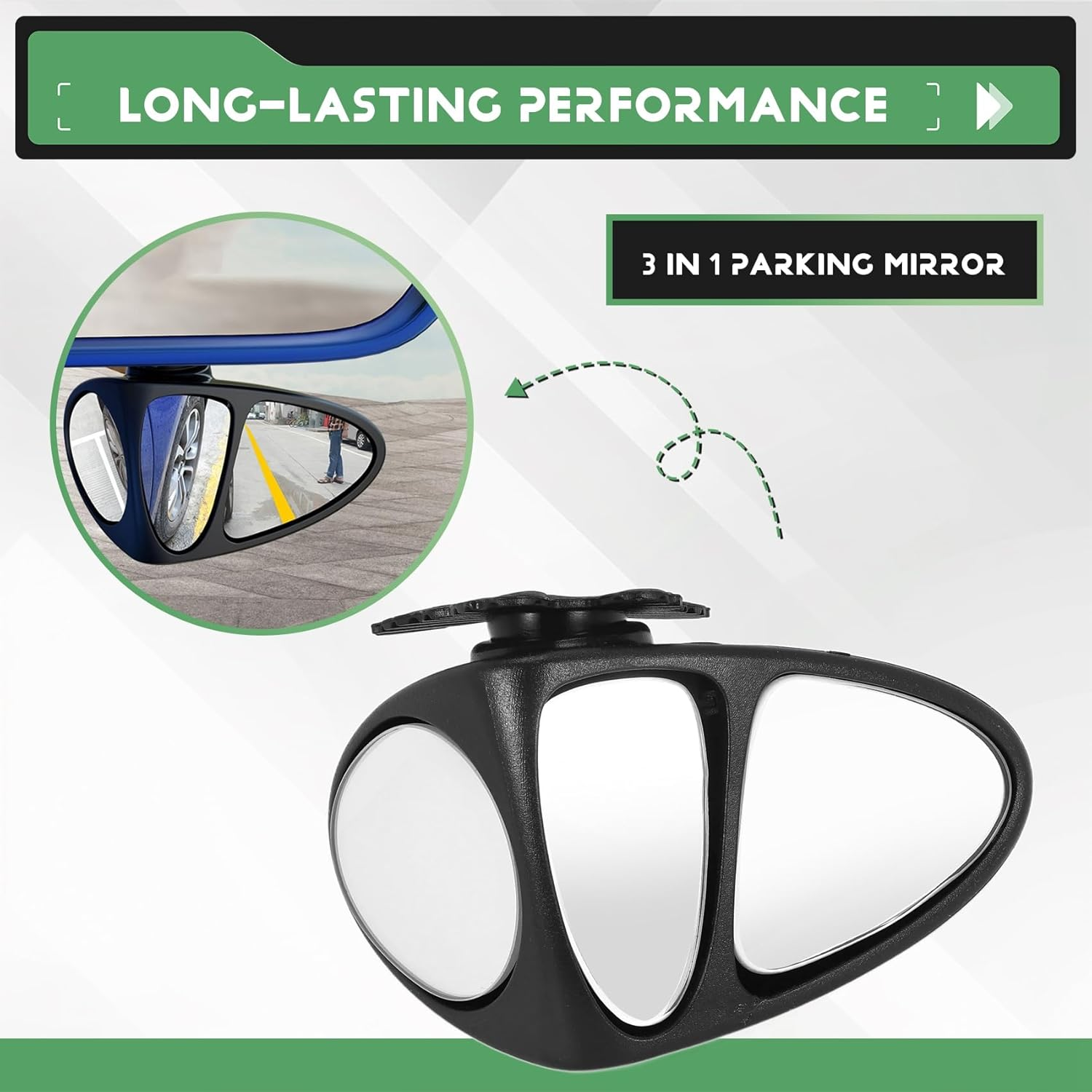 3 in 1 360 Degree Rotation Three Sided Blind Spot Mirror Reversing Parking Auxiliary Blind Spot Convex Mirror Right image number 4