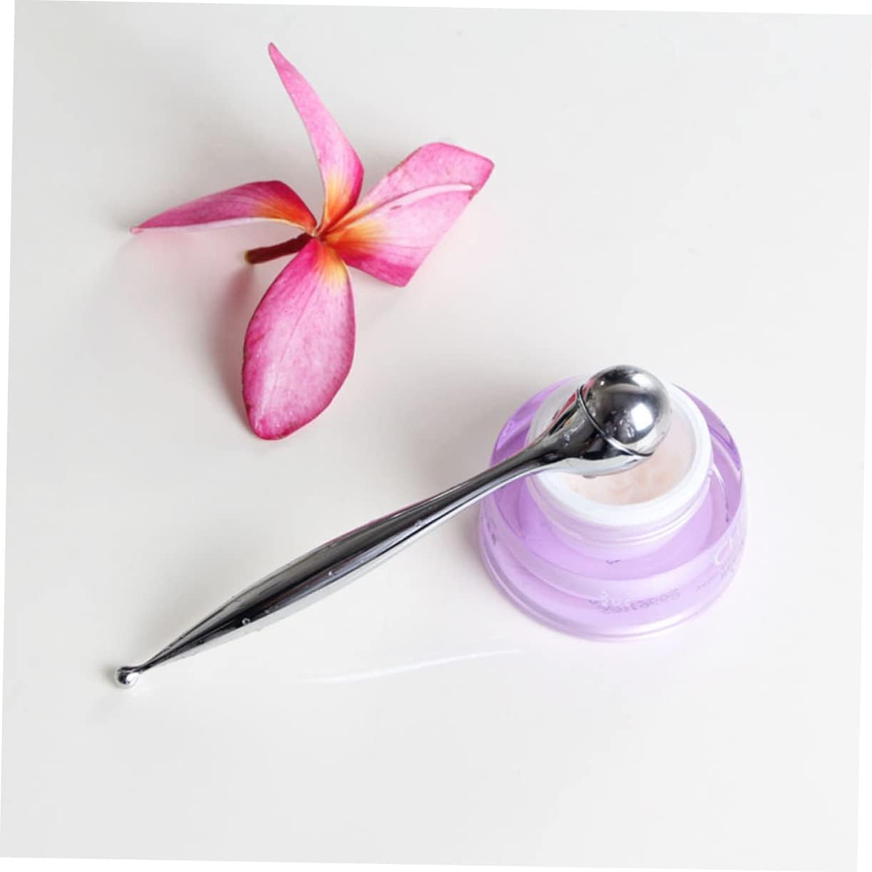 FRCOLOR Stainless Steel Eye Massage Spoon Replaceable Roller Ball Eye Cream Applicator Face Cream Applicator Wand Reduces and Crow&rsquo;S Feet Portable Household Tool for Travel