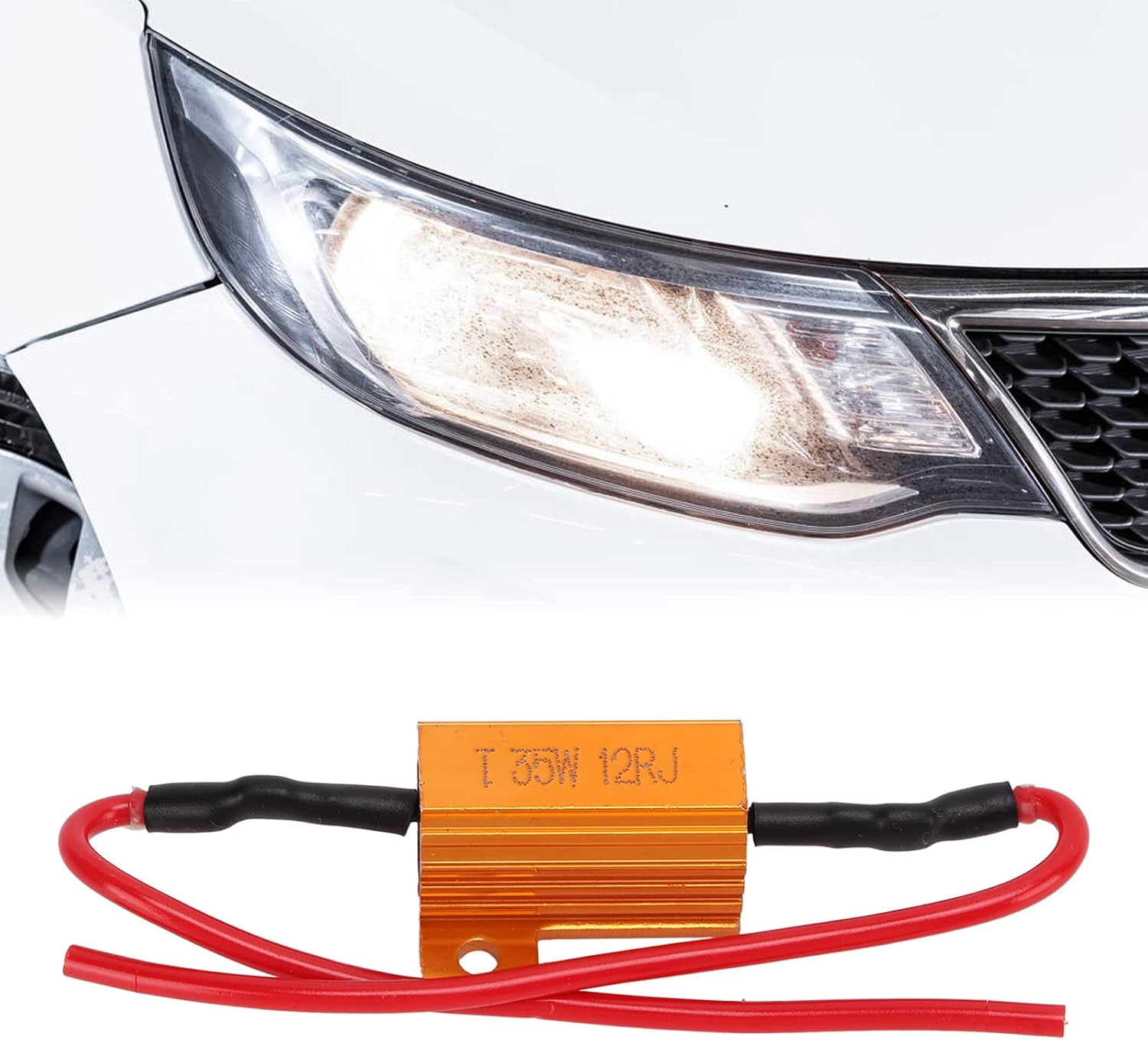 2Set 35W Resistance Decoder, Abs Load Indicator Resistor with Aluminum Alloy, anti Flashing Resistance Decode Load Resistor for Decoder Resistor image number 5