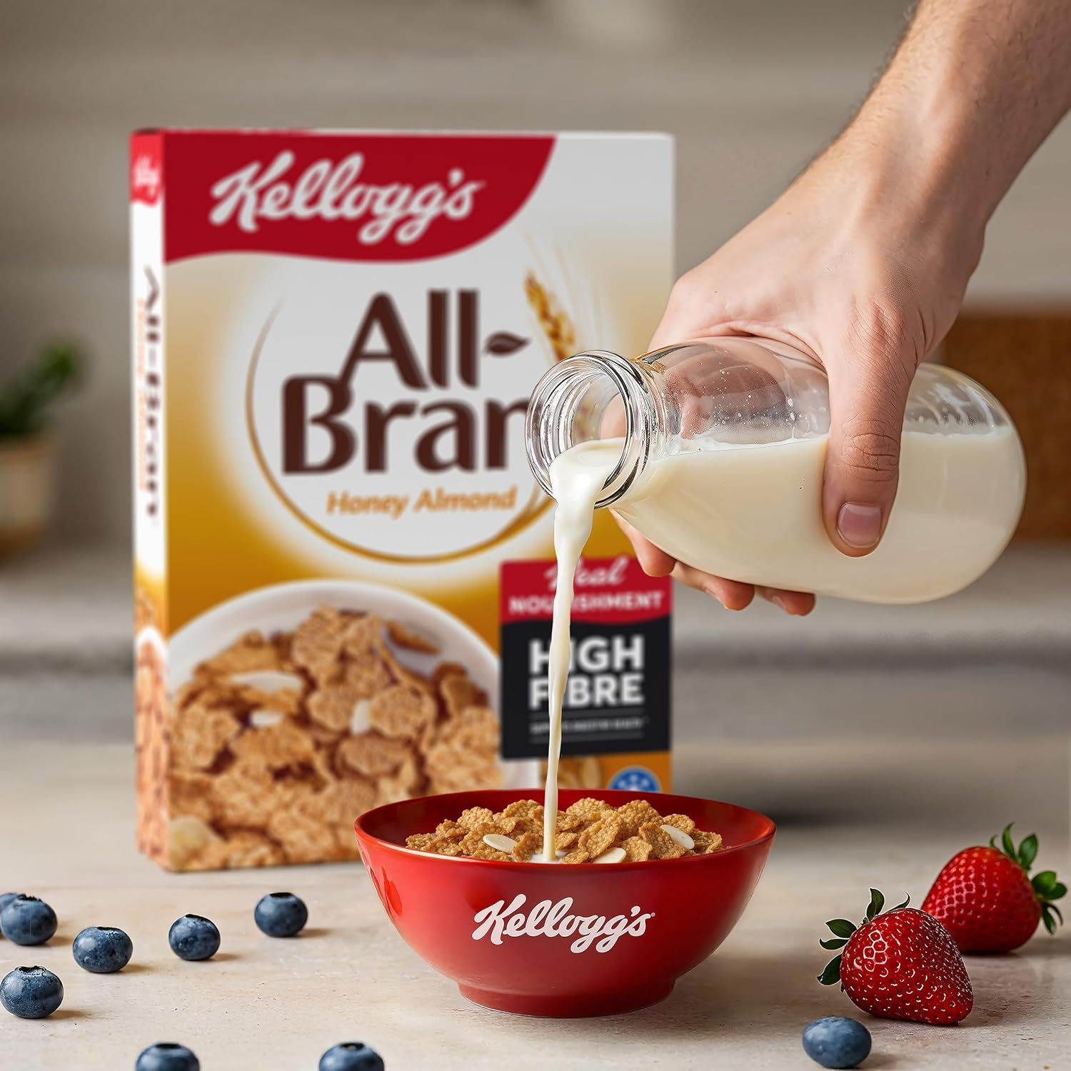 Kellogg&rsquo;S All Bran Wheat Flakes Honey Almond 420G image number 2