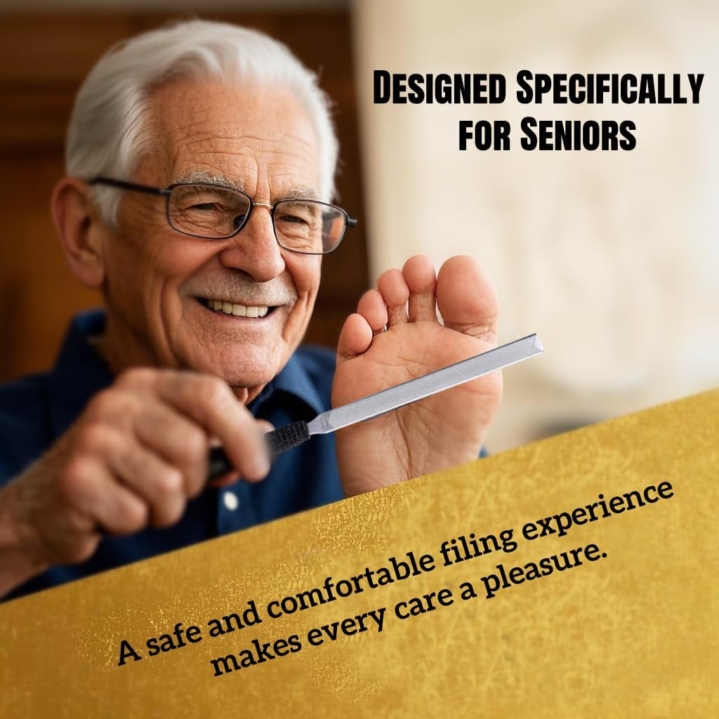 2 Pieces Toe Nail Files for Thick Nails,Stainless Steel, 4 Sides for Men Seniors & Dogs image number 2