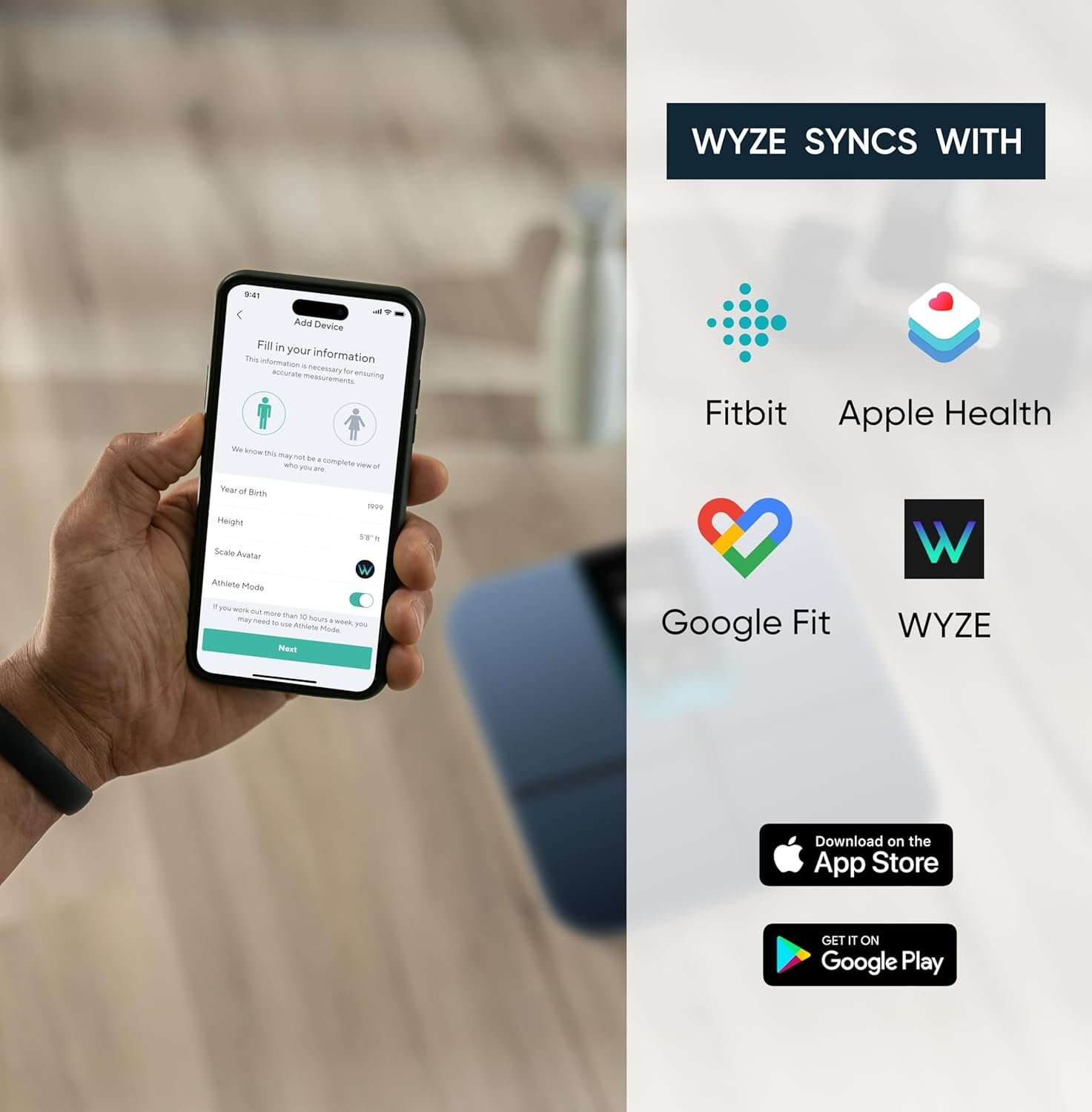 Wyze Scale Ultra, Smart Scale with 4.3" Color Display, Digital Bathroom Scale for Body Weight BMI Muscle Mass Composition, Wi-Fi & Bluetooth Body Fat Scale with Heart Rate- Black image number 3