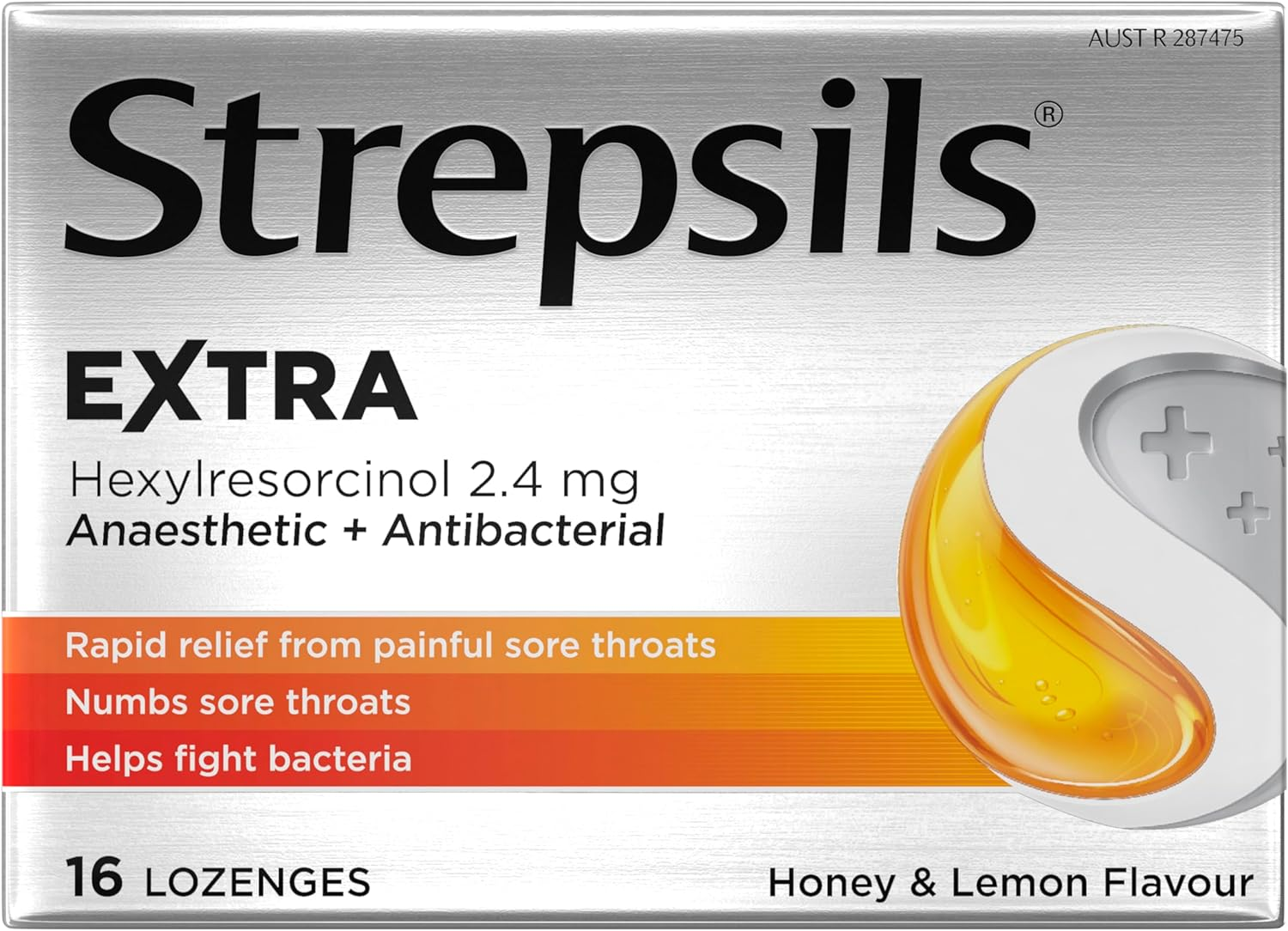 Strepsils Extra Lozenges Honey and Lemon 16S Numbs the Pain, 0.056 Kilograms image number 6