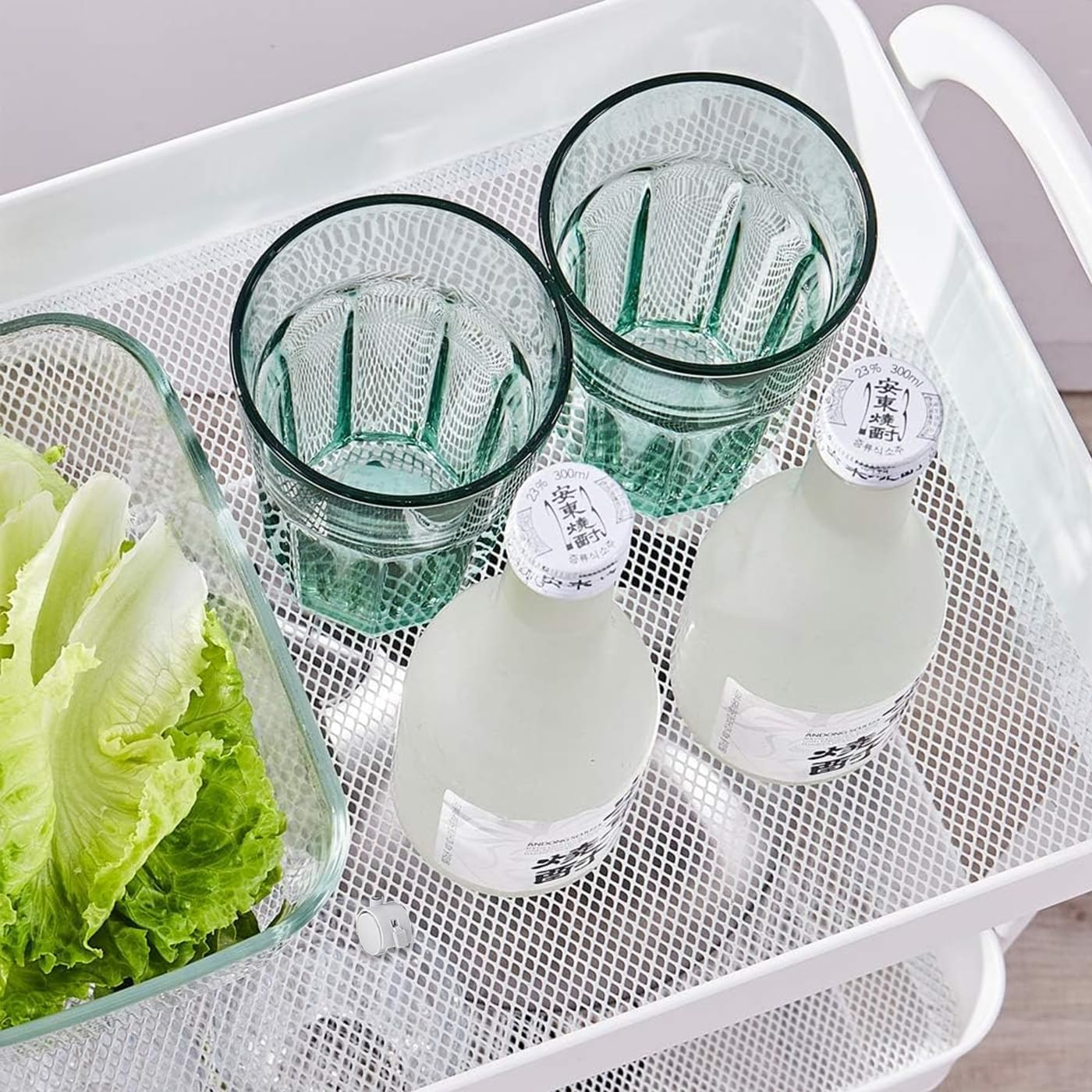 3 Tier Metal Rolling Storage Cart with Lockable Wheels Bathroom Cart Organizer Laundry Room Organizer Utility Cart Mobile Shelving Unit Multi-Functional Shelves for Office, Kitchen, Bathroom, White image number 4