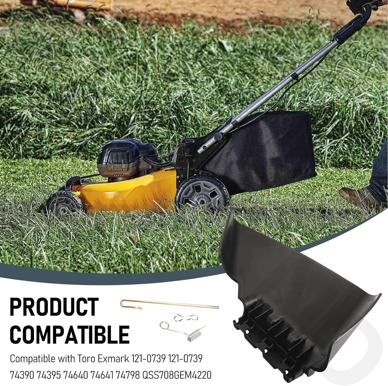 121-0739 Discharge Deflector Compatible with Toro Exmark 121-0739 74390 74395 74640 74641 74798 Side Chute, Discharge Deflector Side Chute image number 3
